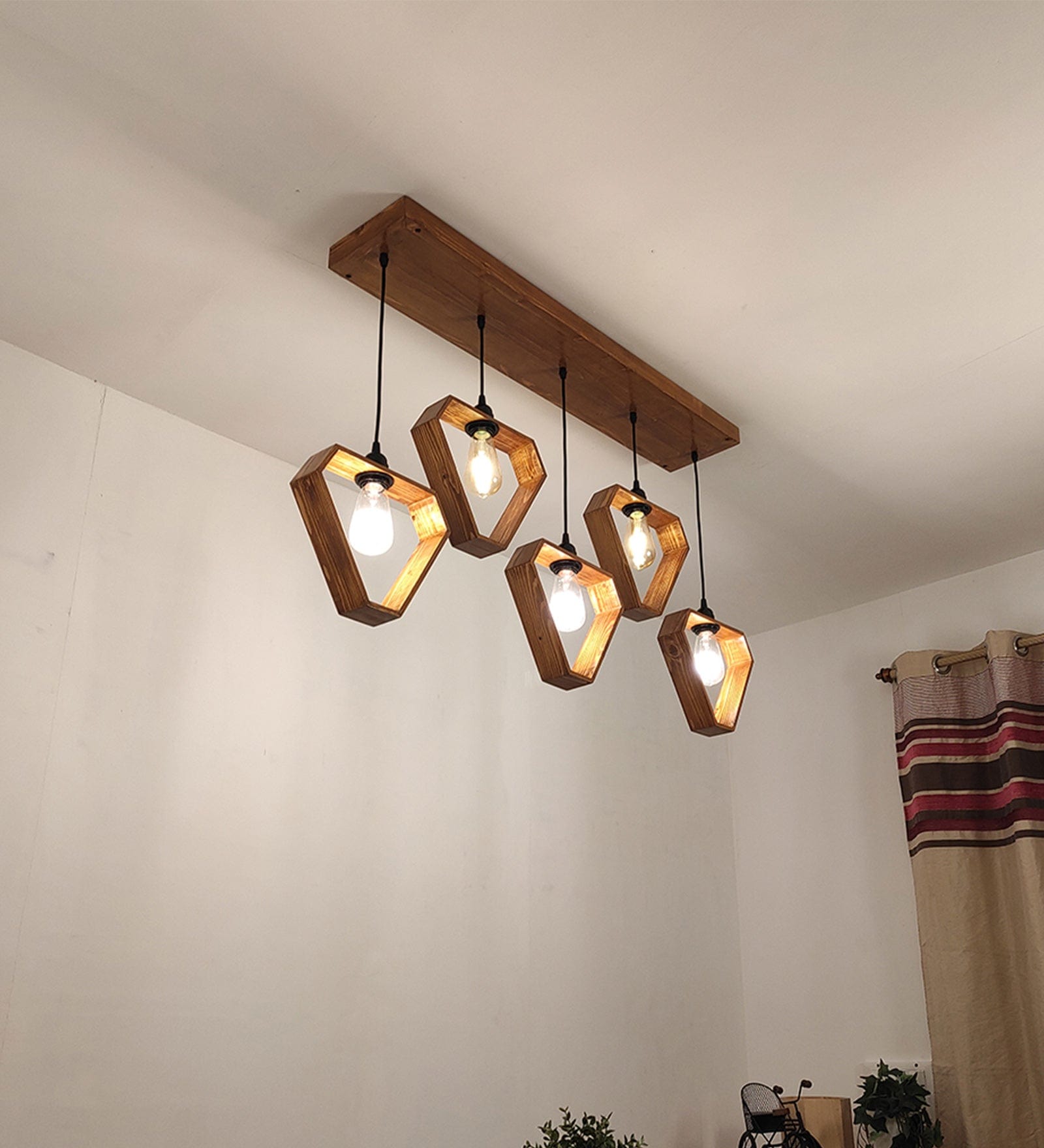 Hexad Brown 5 Series Hanging Lamp (BULB NOT INCLUDED)