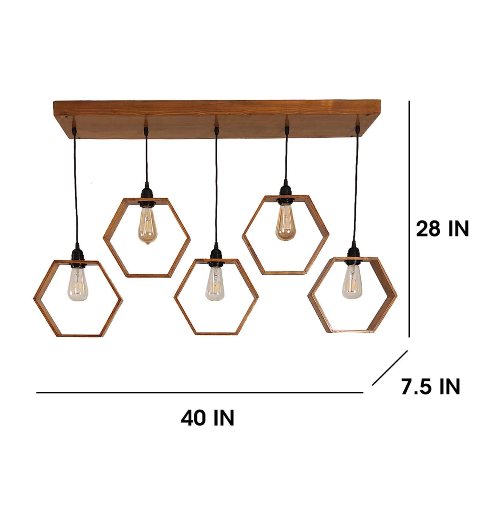 Hexagram Brown 5 Series Hanging Lamp (BULB NOT INCLUDED)