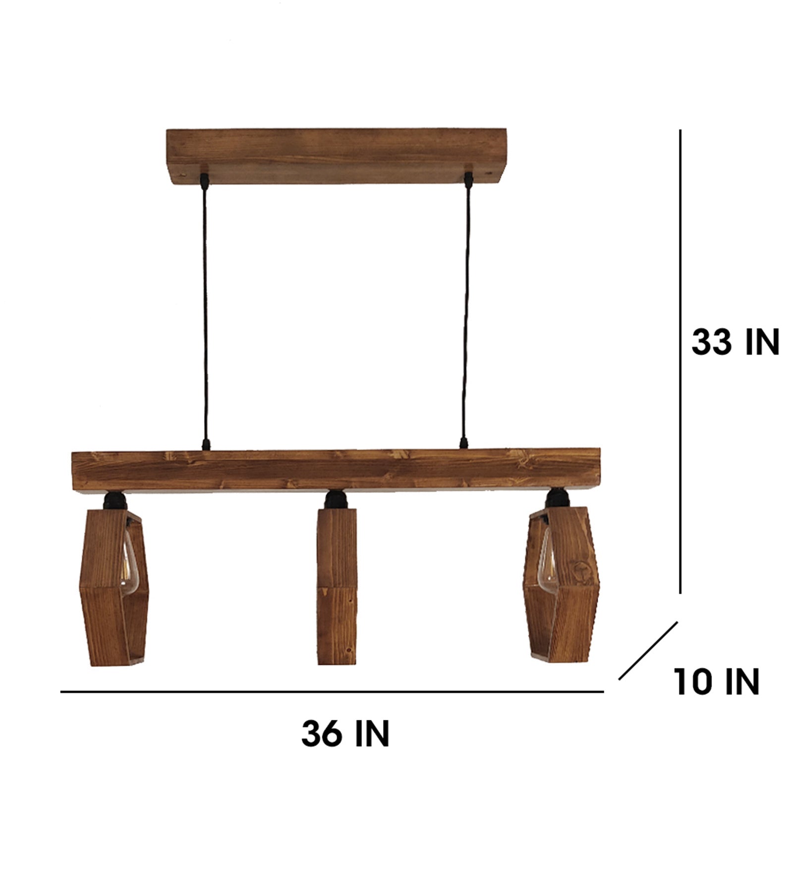 Hexagram Brown 3 Series Hanging Lamp (BULB NOT INCLUDED)