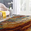 Orange Wool & Viscose Dream Scape 4x6 Feet  Hand-Tufted Carpet - Rug