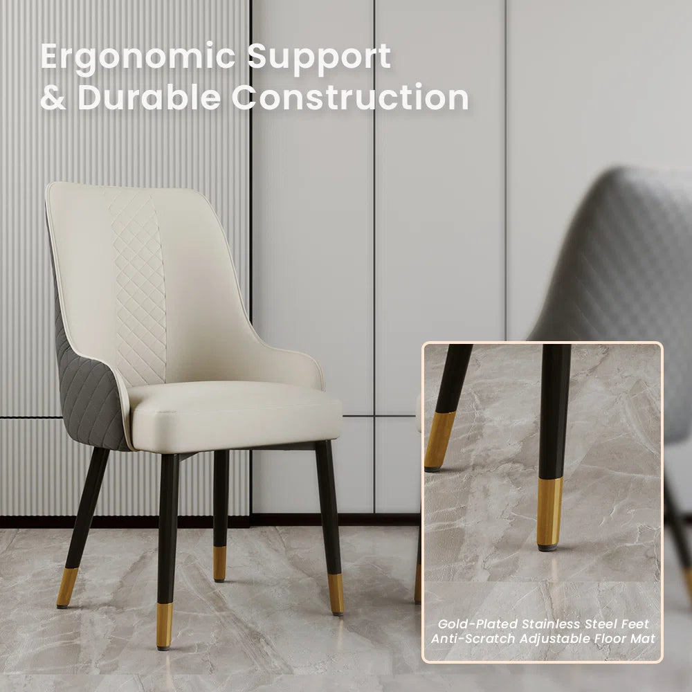 Hobart 7-Piece Modern Dining Room Sets (71" Dining Table + 6 Chairs) Pre-Assembly, Sintered Stone Tabletop Kitchen Dining Table Set with 6 PU Upholstered Chairs - OUCH CART 