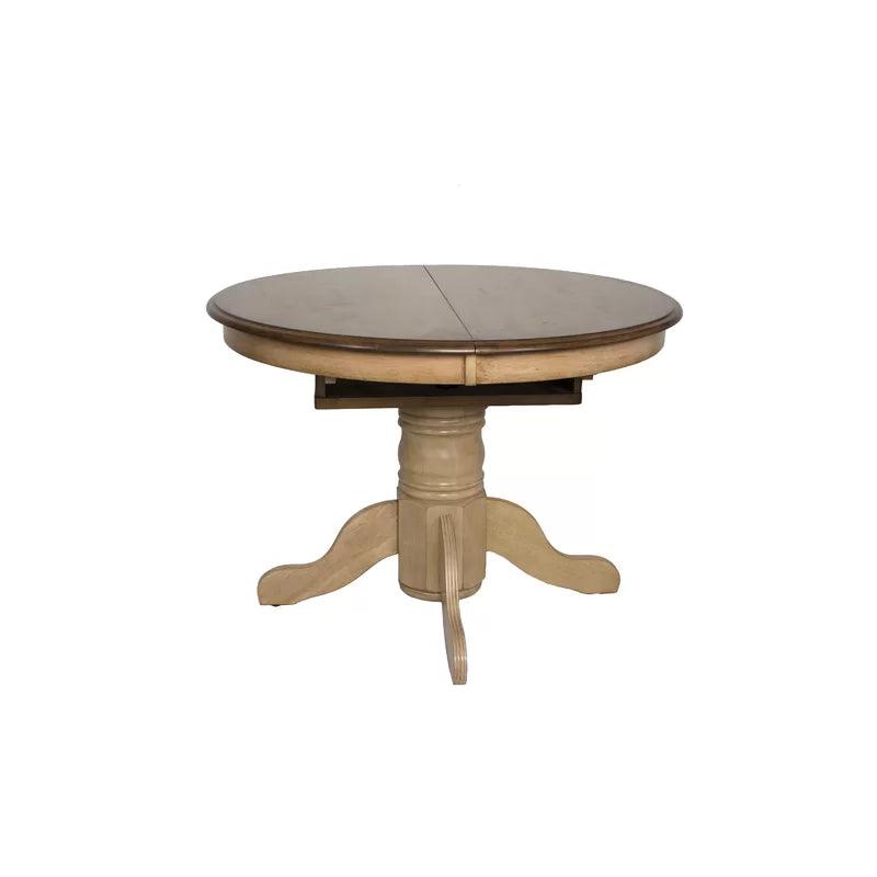 7 - Piece Extendable Solid Wood Top Pedestal Dining Set - Ouch Cart 