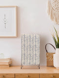 Square Four Leg Blue Dye Print Table Lamp