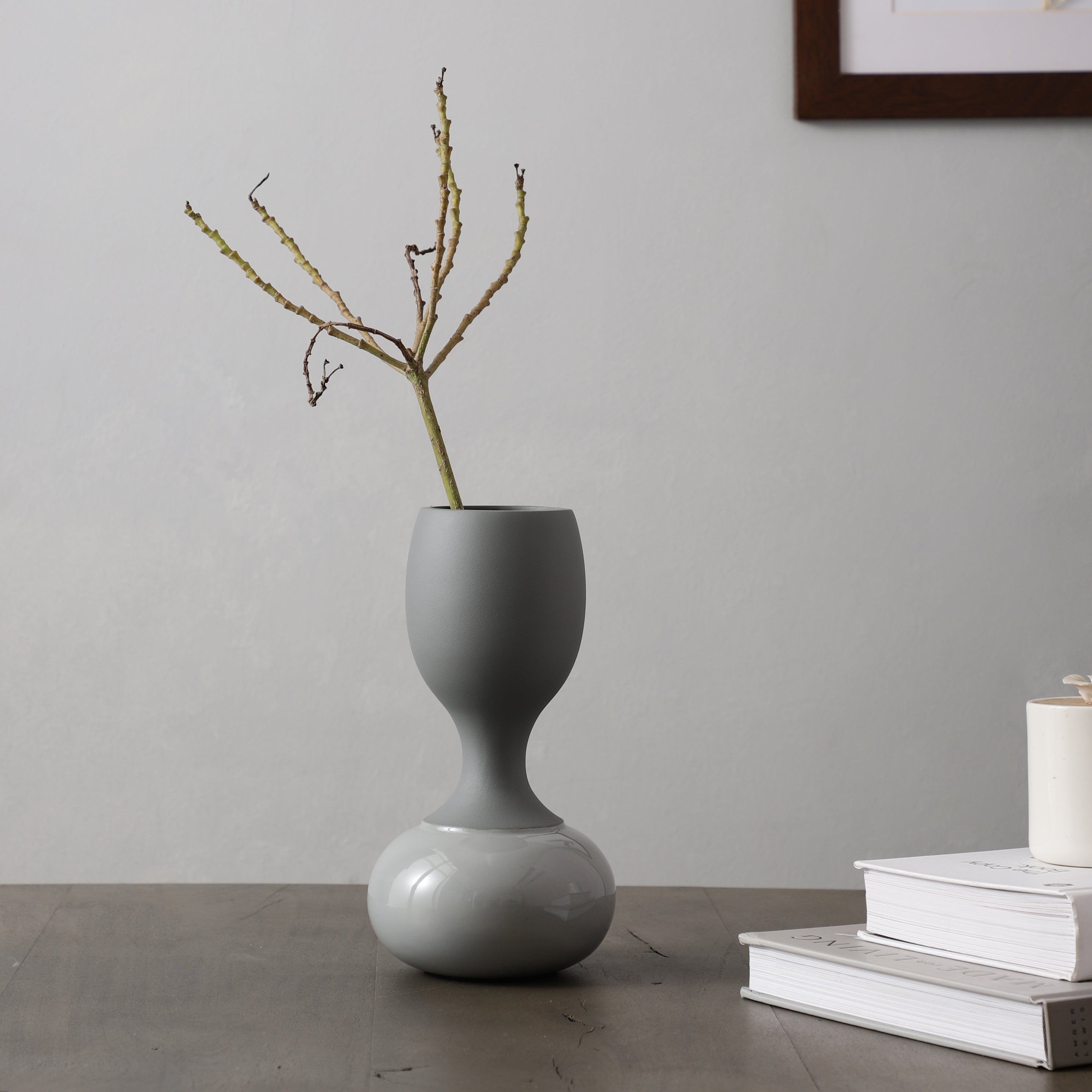 Chalice Grey Enamel Vase