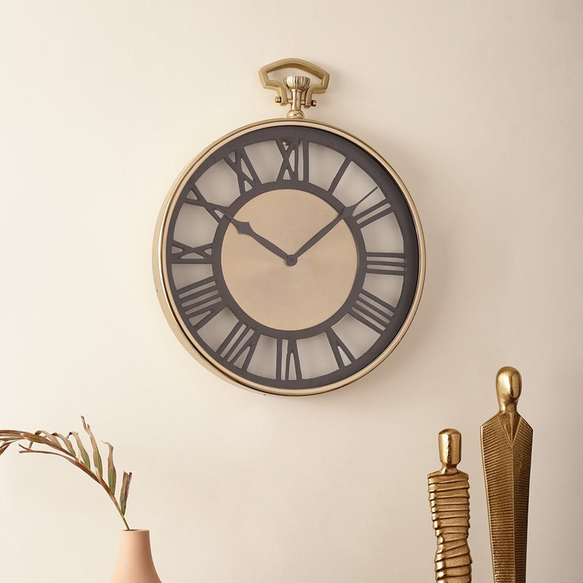 Vigil Wall Clock in Gold  - OUCHCART