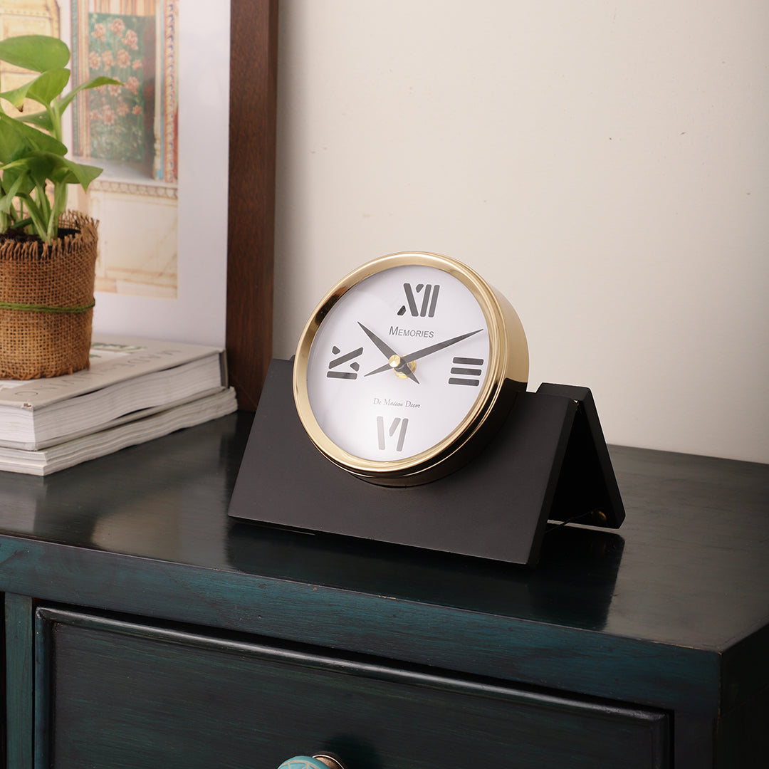 Varner Table clock in Gold Black