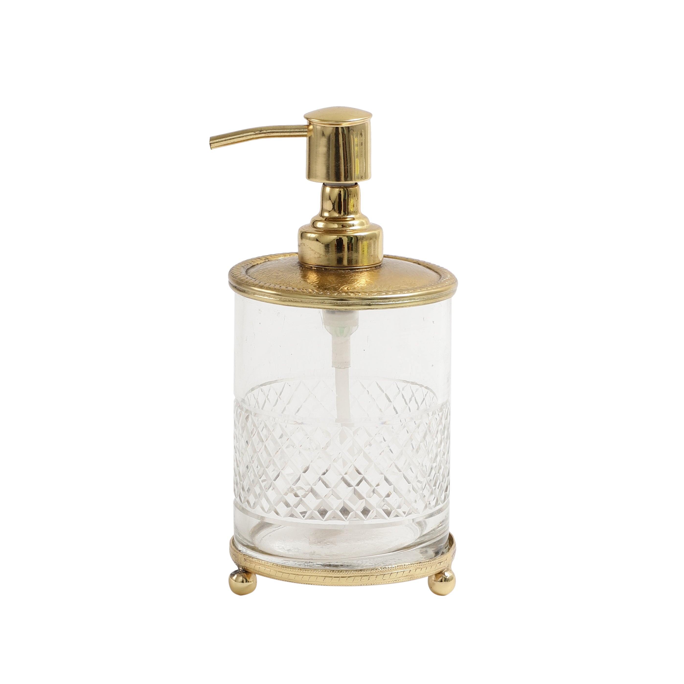 Blake Crystal Cut Dispenser In Gold - OUCHCART