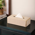 Slytherin Leather napkin box Cream