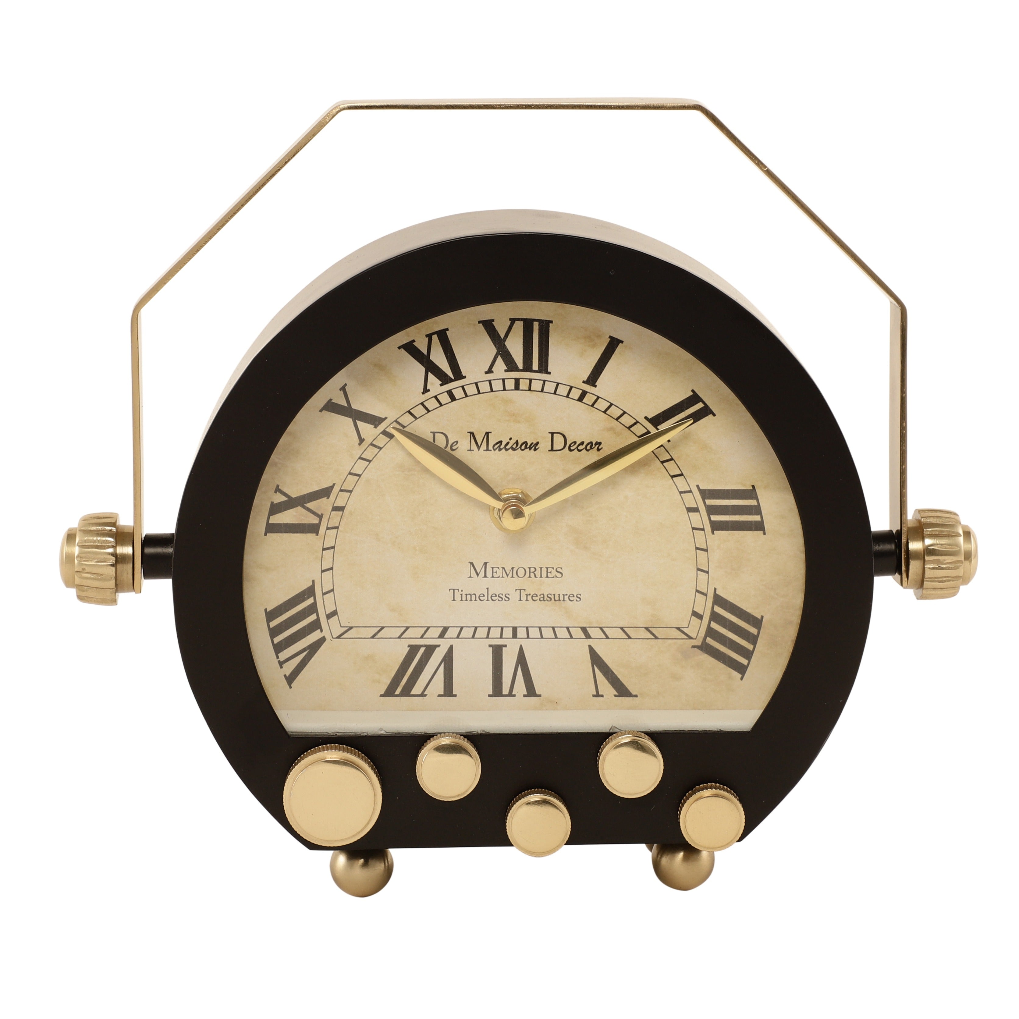 Kent Clock in black gold