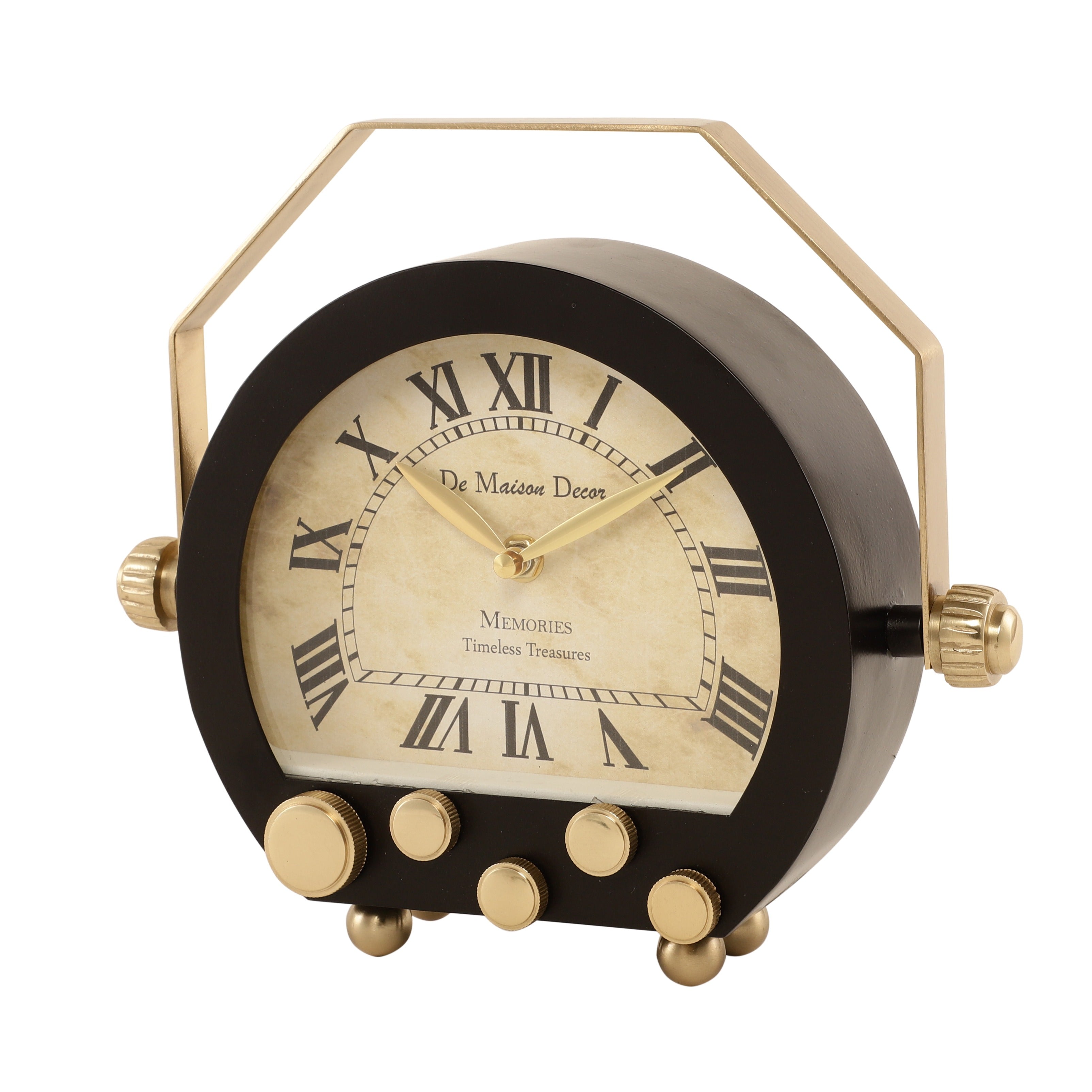 Kent Clock in black gold