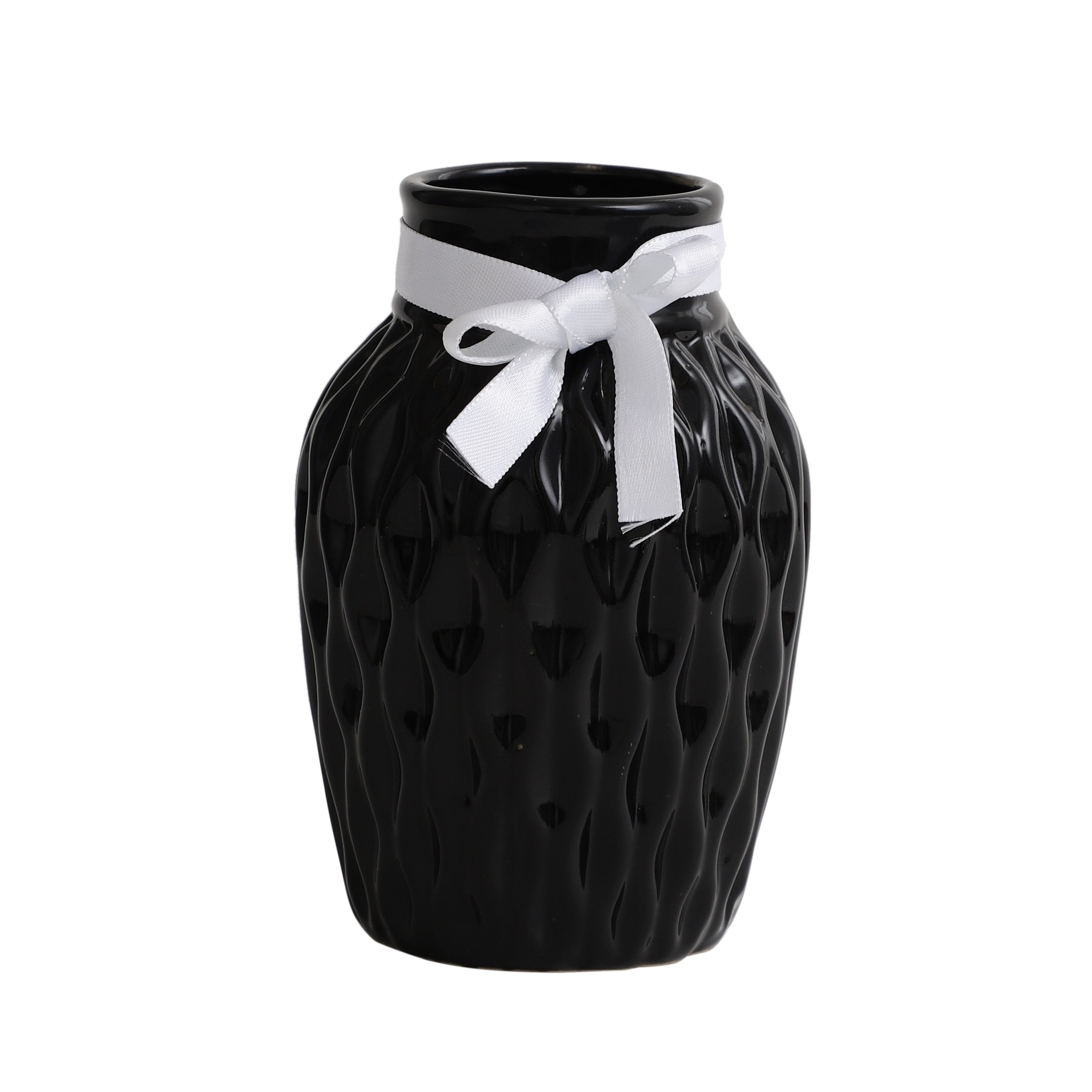 Black WaveCera Vase