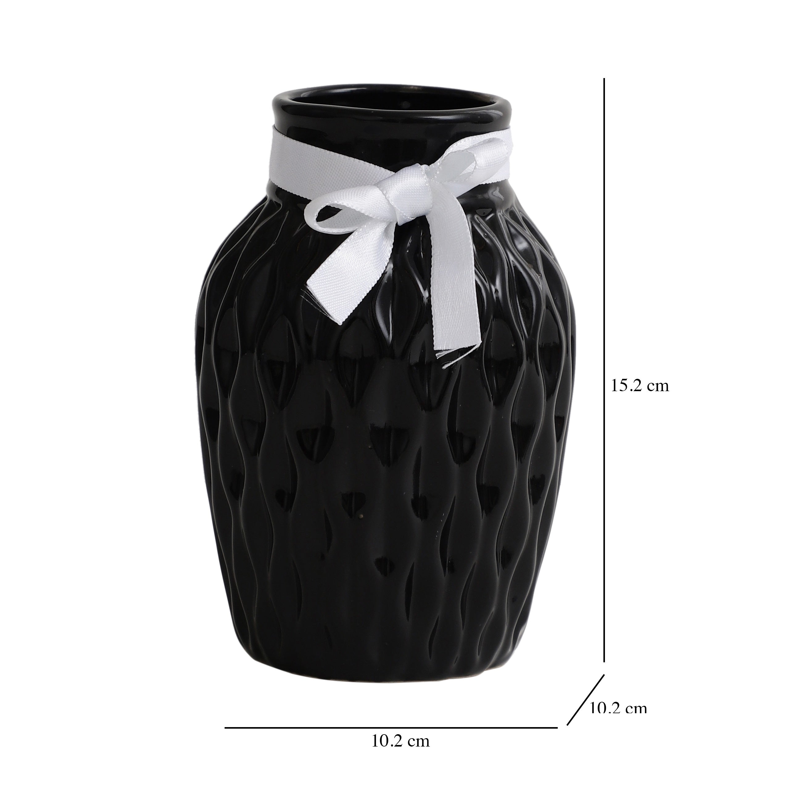 Black WaveCera Vase