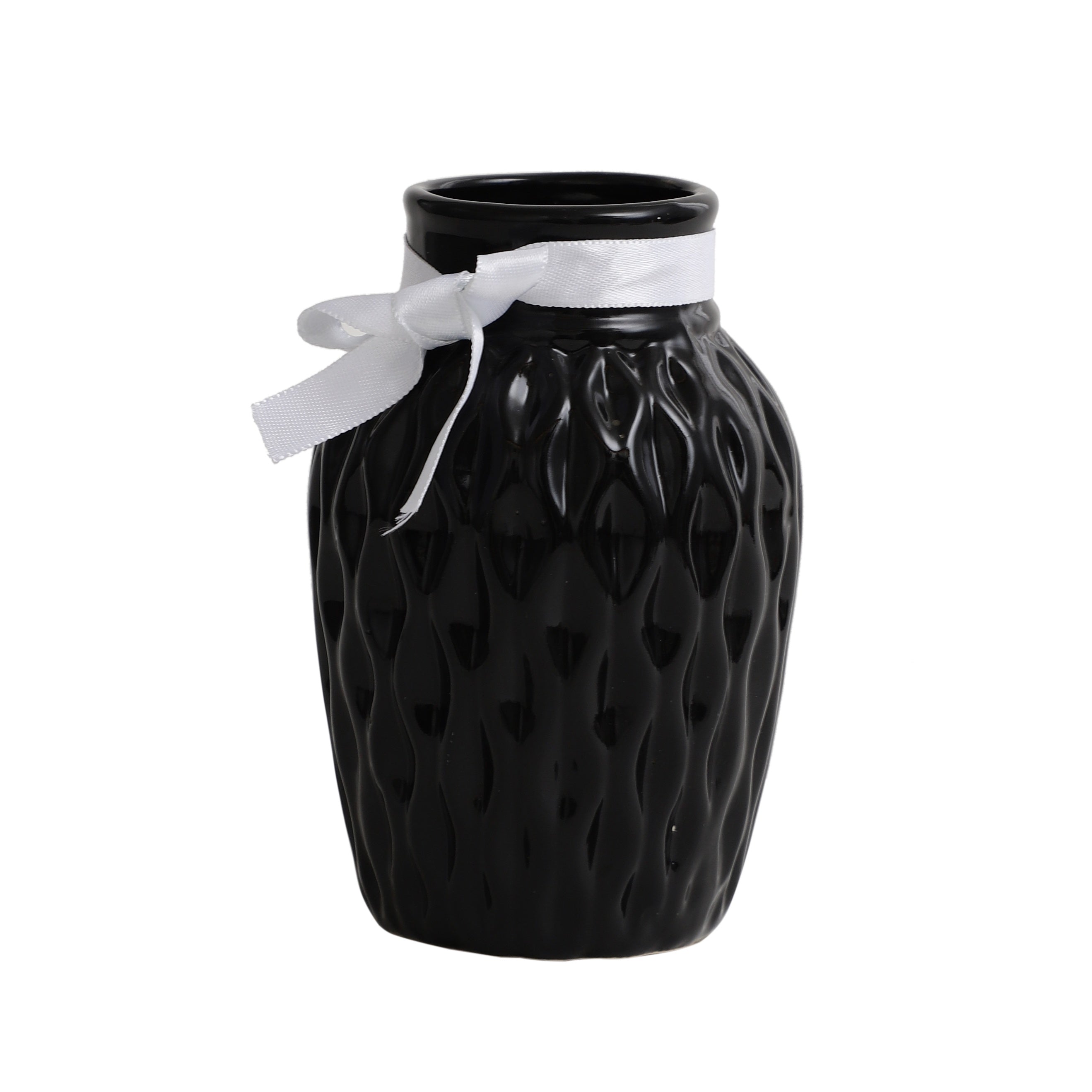 Black WaveCera Vase