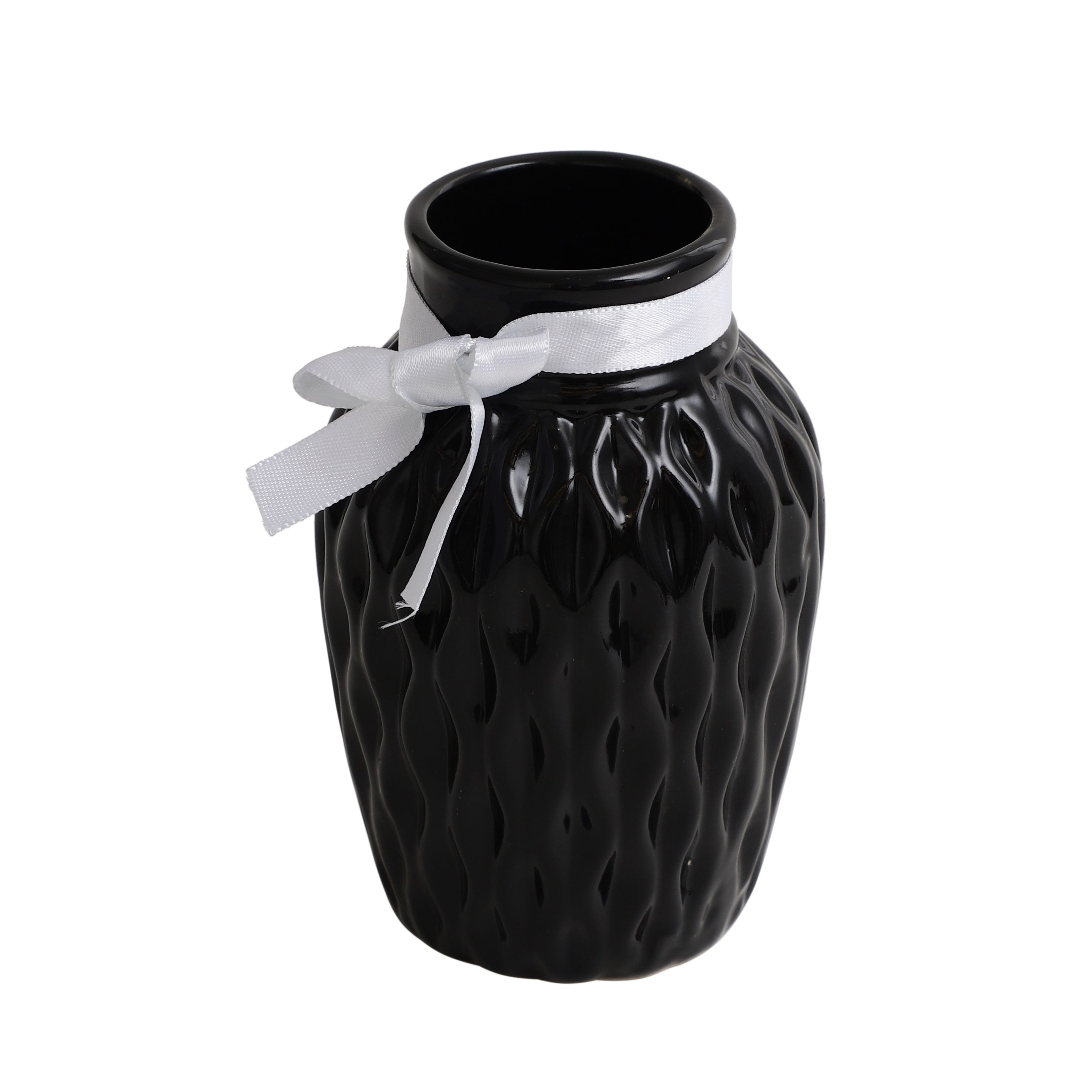 Black WaveCera Vase