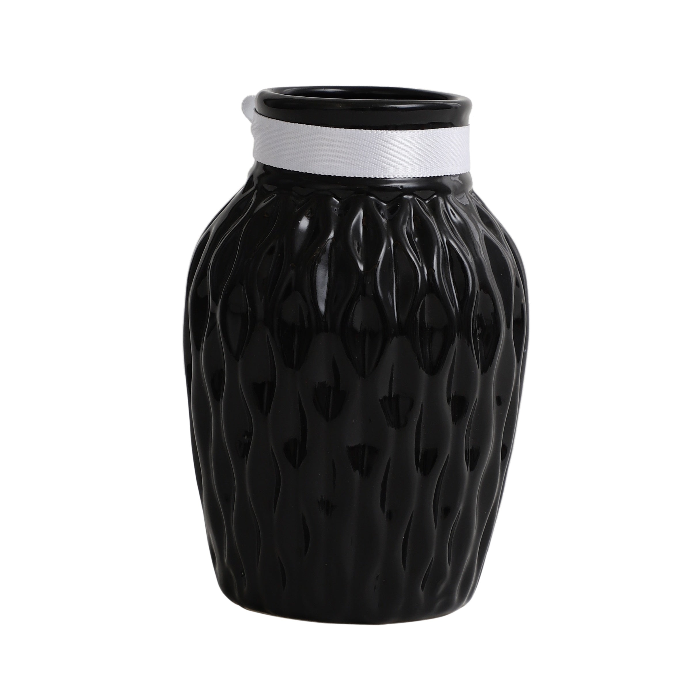 Black WaveCera Vase