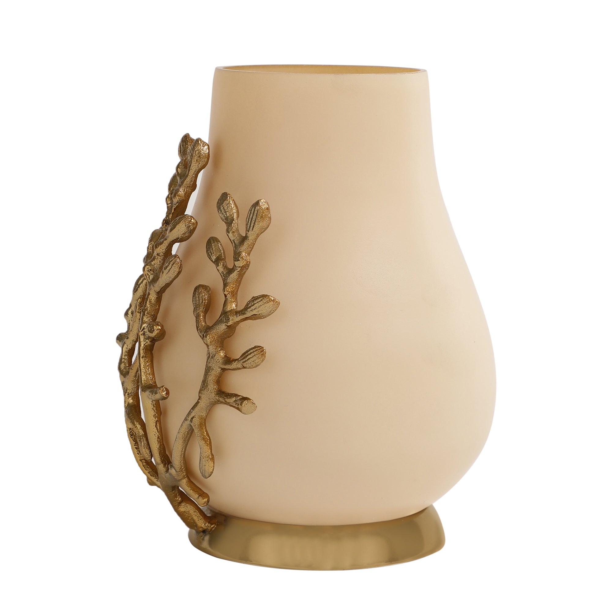 VersaLux Glass Vase and Candle Holder in cream & Gold