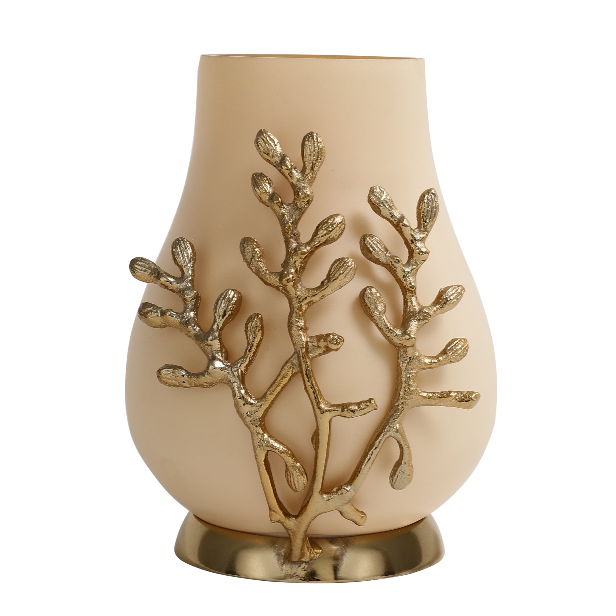 VersaLux Glass Vase and Candle Holder in cream & Gold