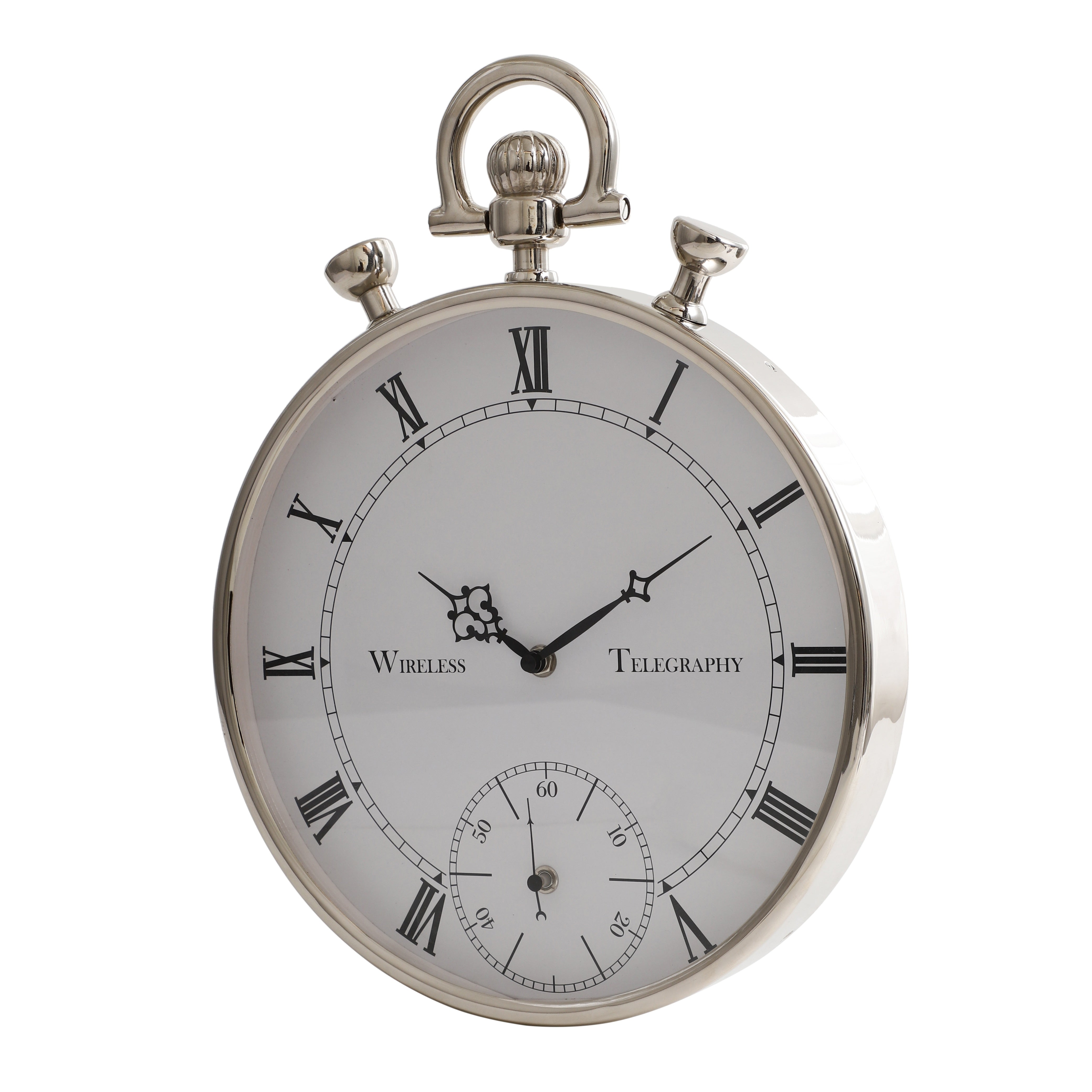 Deviating Seconds Silver Wall Clock