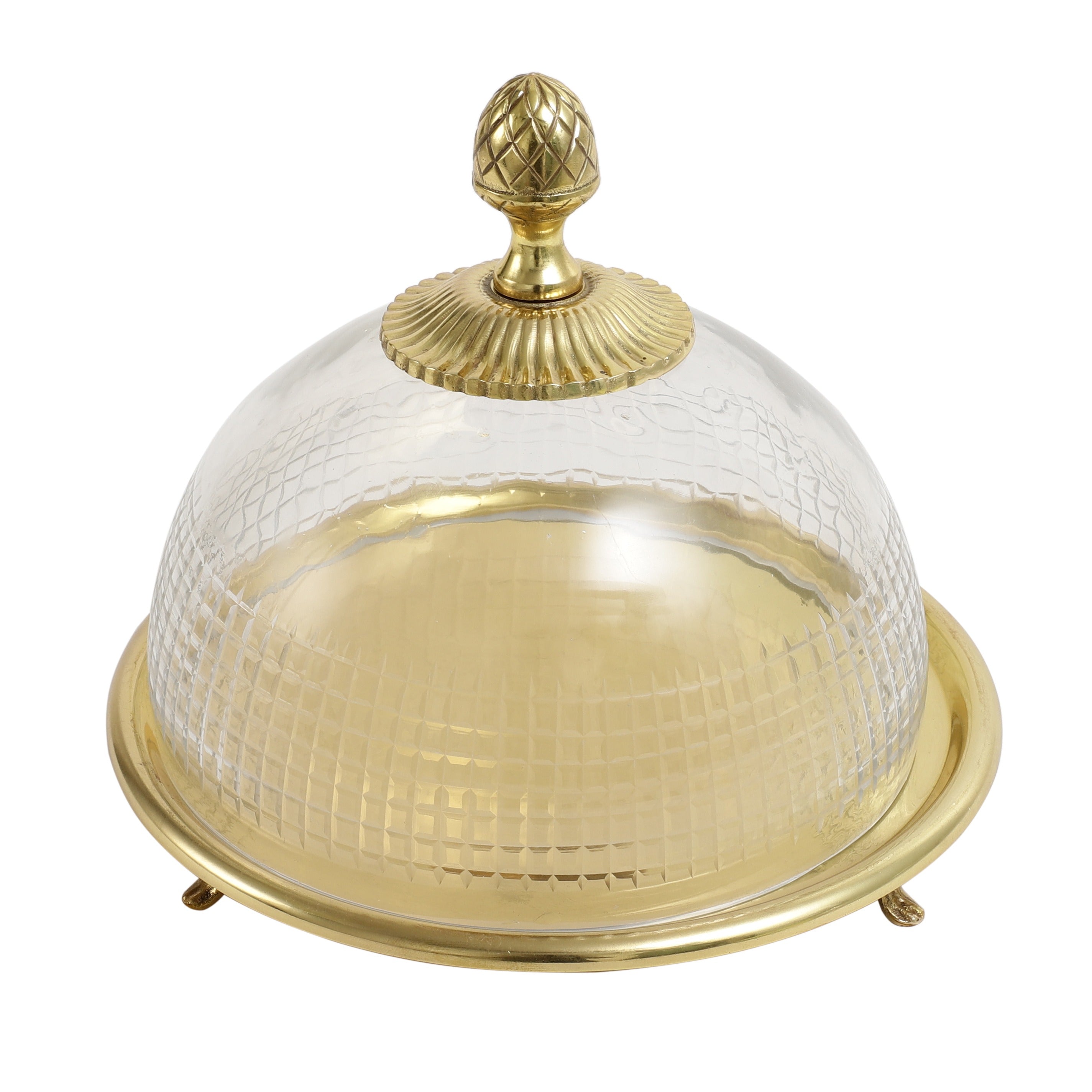 Faiza Crystal cut Cake dome gold