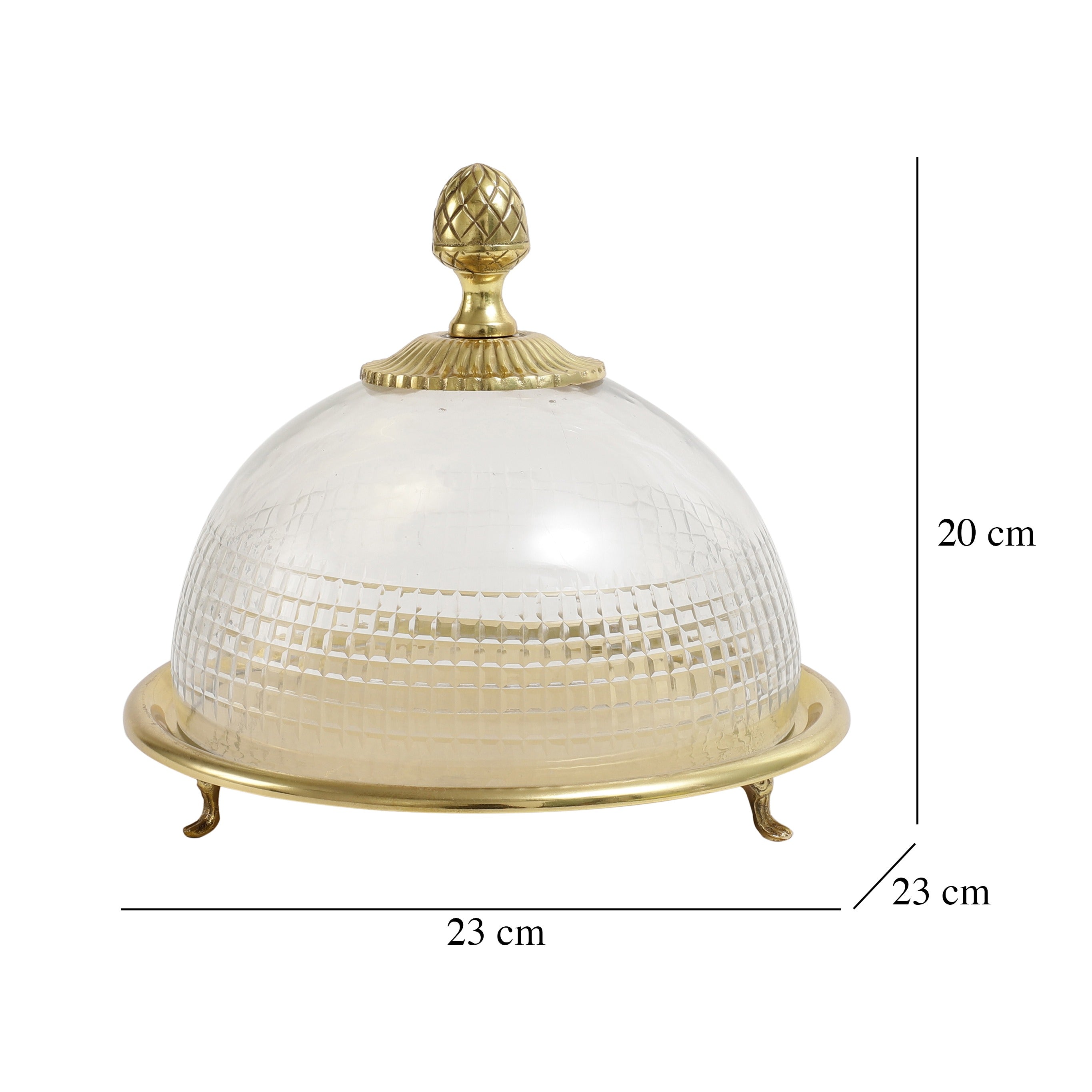 Faiza Crystal cut Cake dome gold