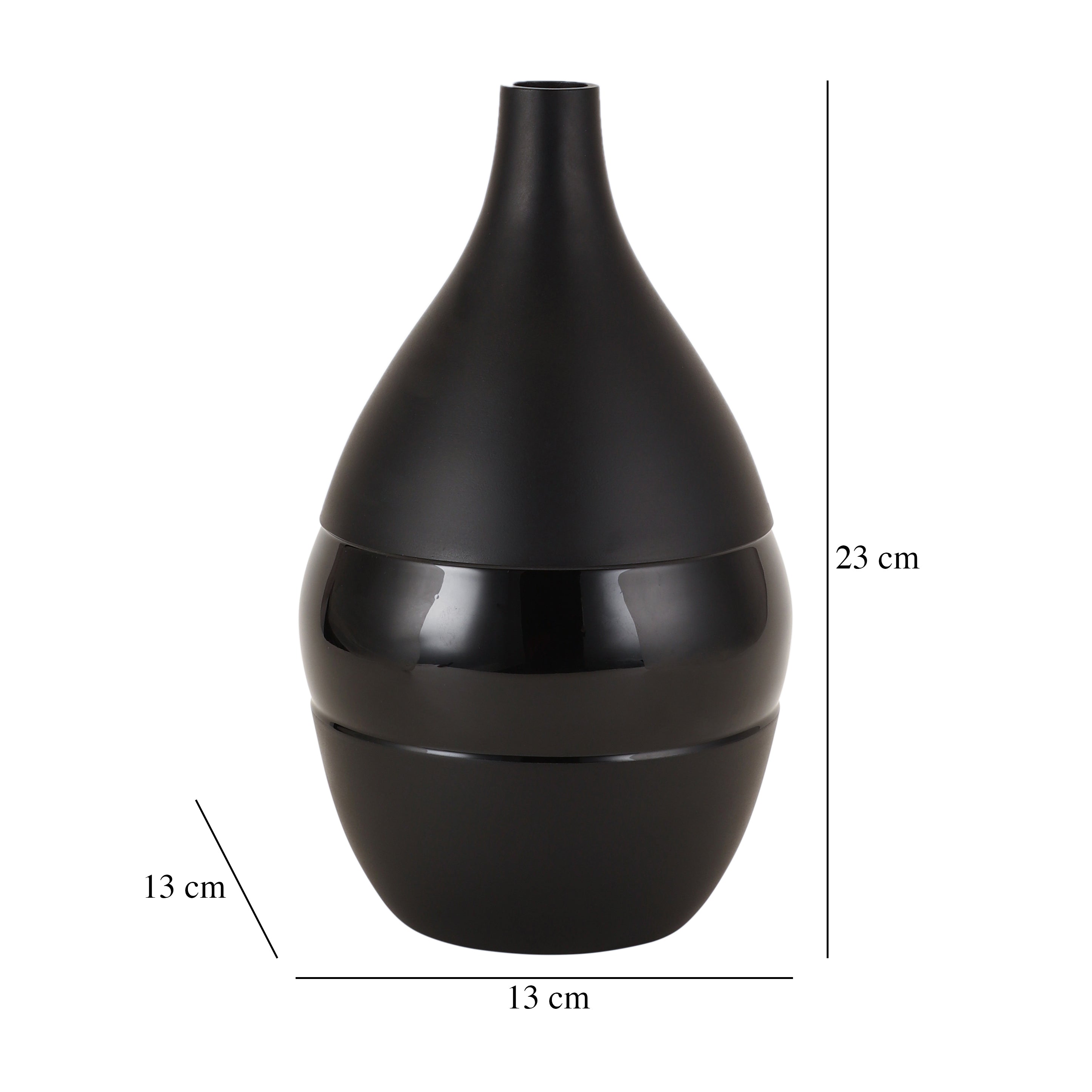 Vesera Black Enamel Vase Large