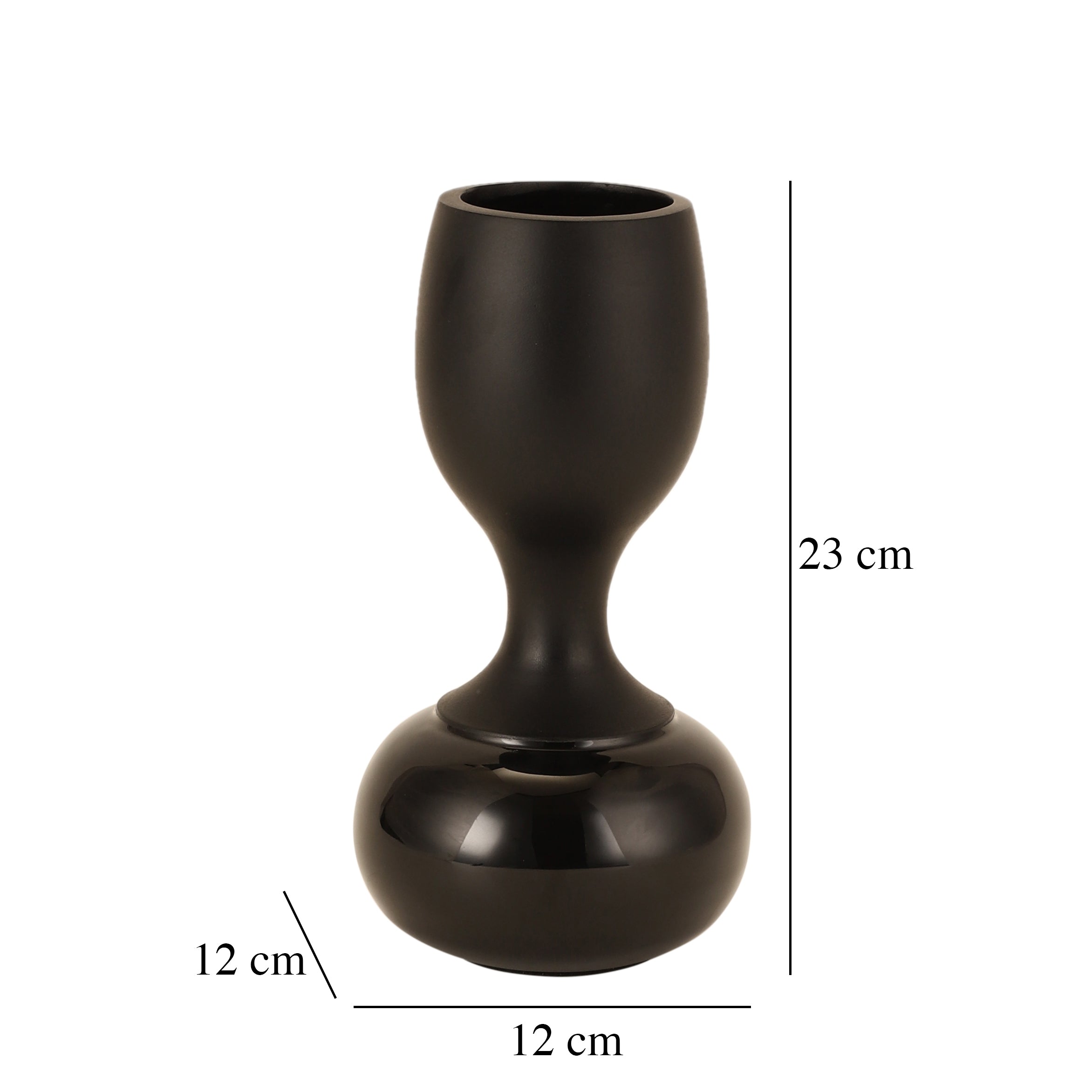 Chalice Black Enamel Vase