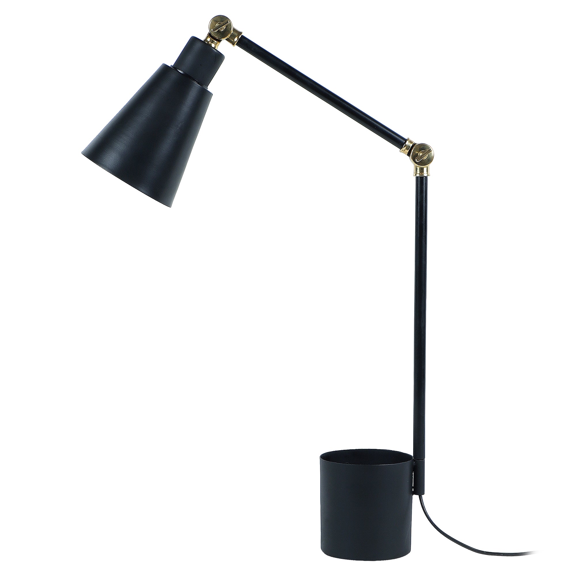 Modern Nordic Wood & Metal Study Lamp With Black Base By Ss Lightings