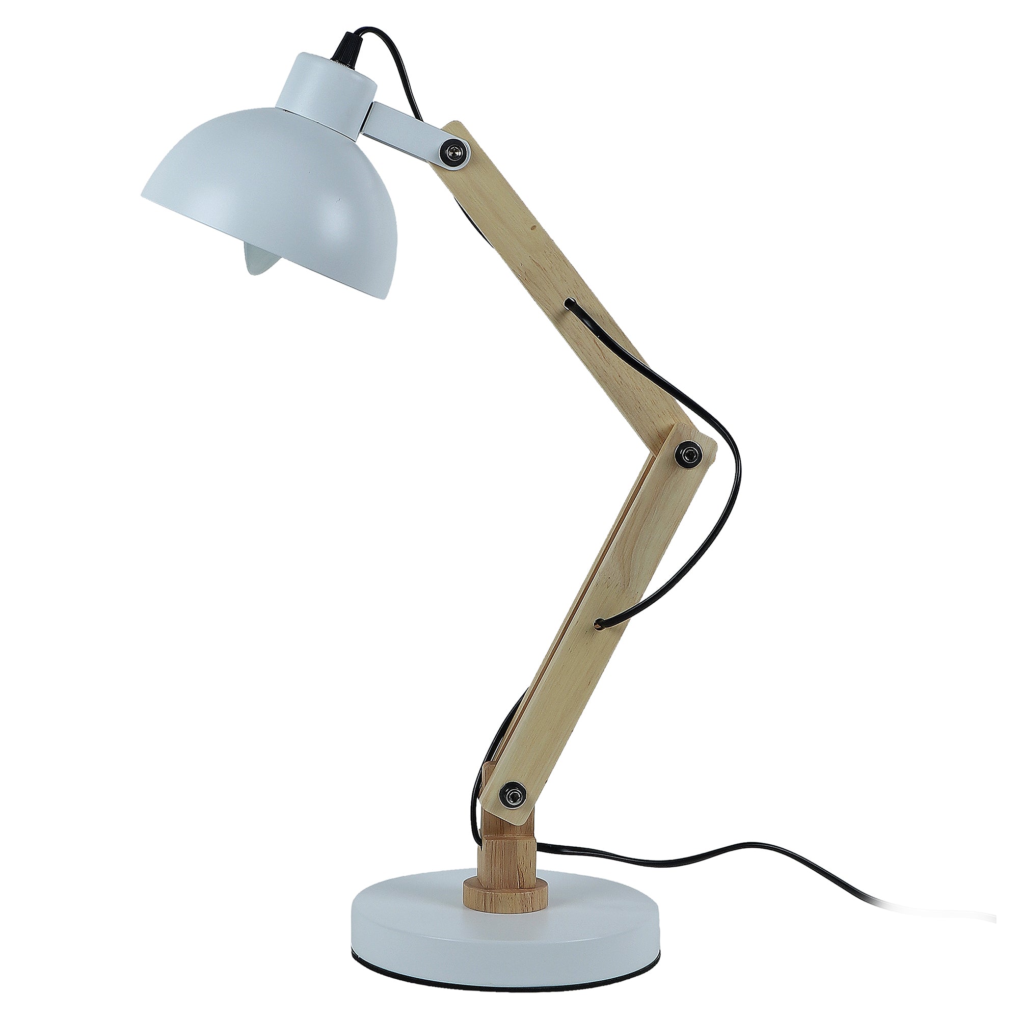 Modern White Study Lamp With Metal Base By SS Lightings