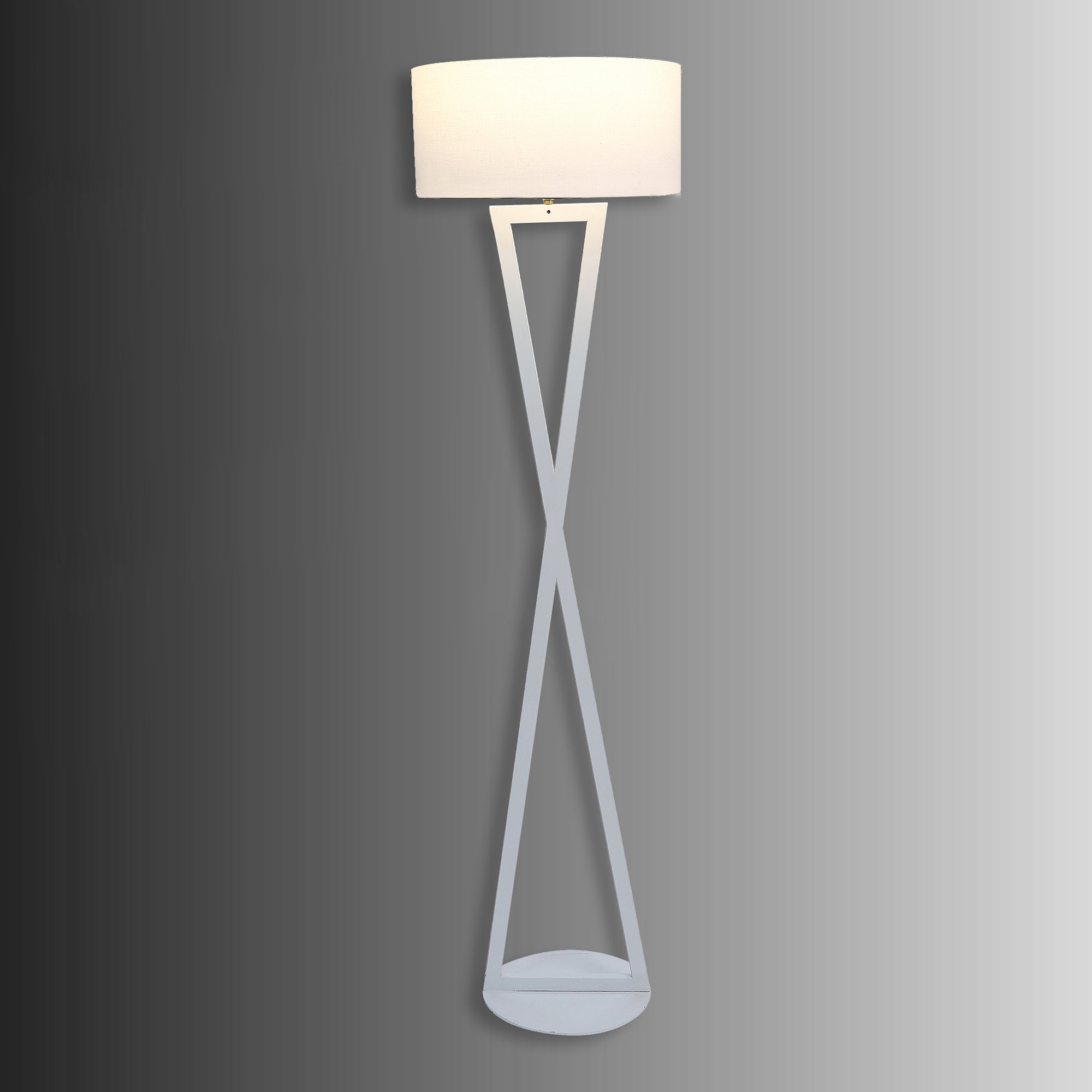Hamptons White Floor Lamp With Metal Base By SS Lightings