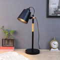 Modern Nordic Wood & Metal Study Lamp With Black Base By Ss Lightings