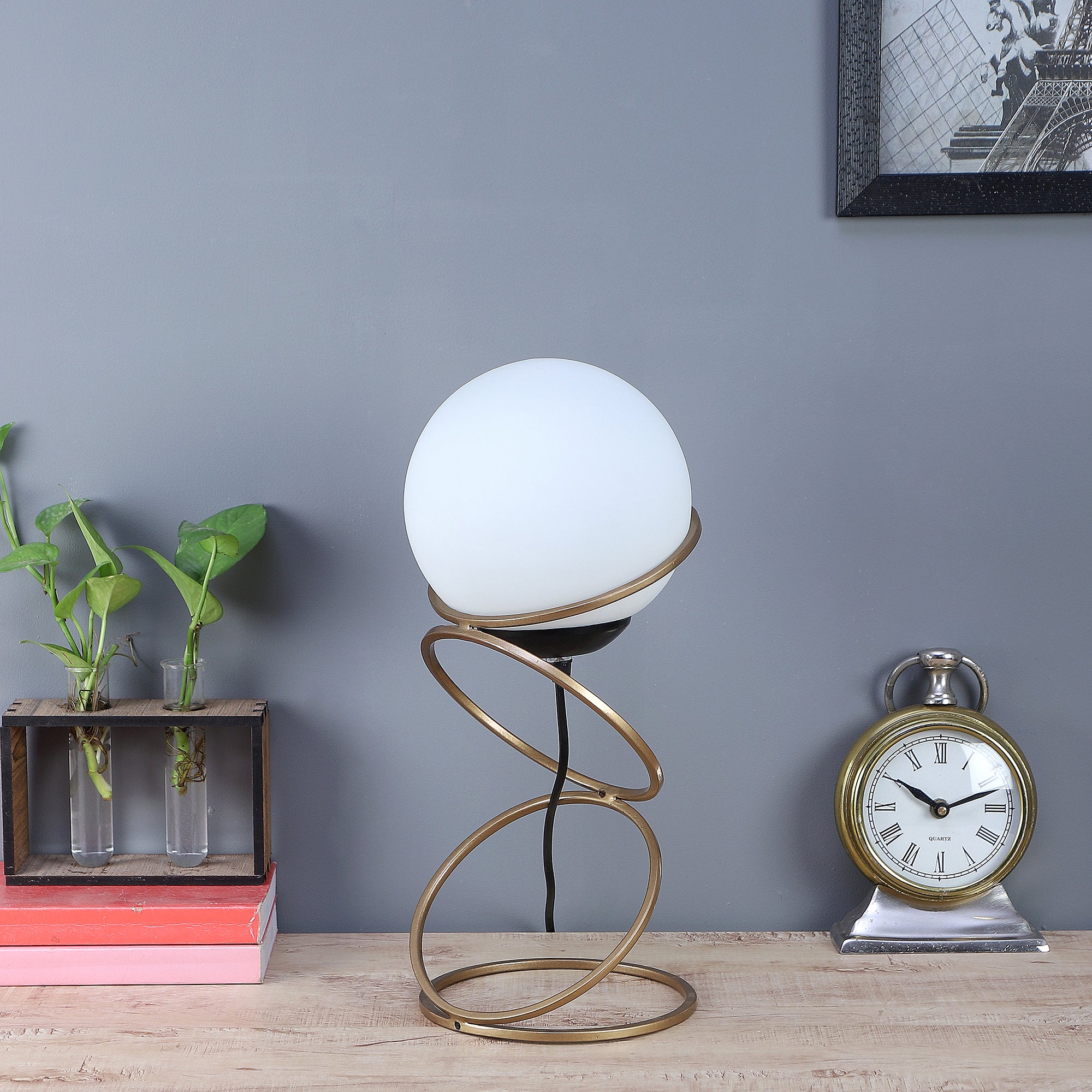 Lucca Gold Table Lamp With Metal Base By SS Lightings