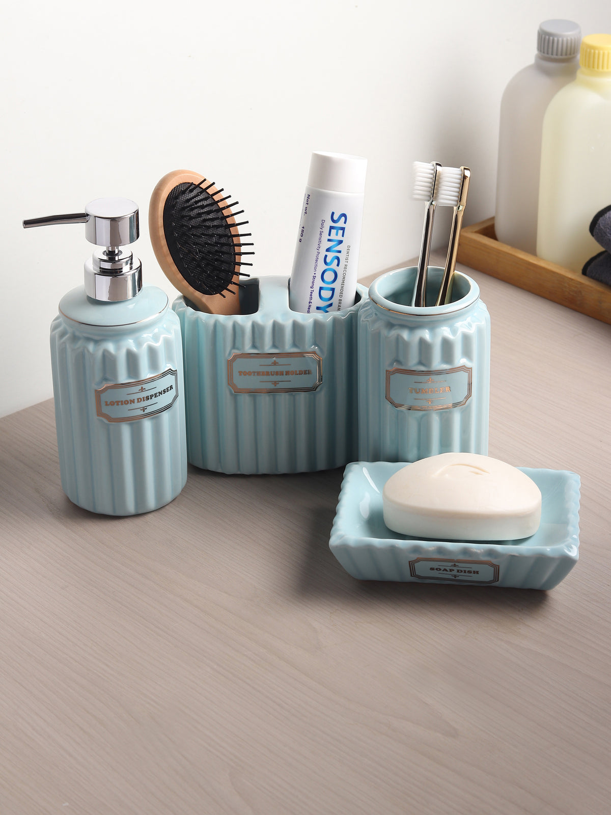 Valence Bathroom Set of 4 White