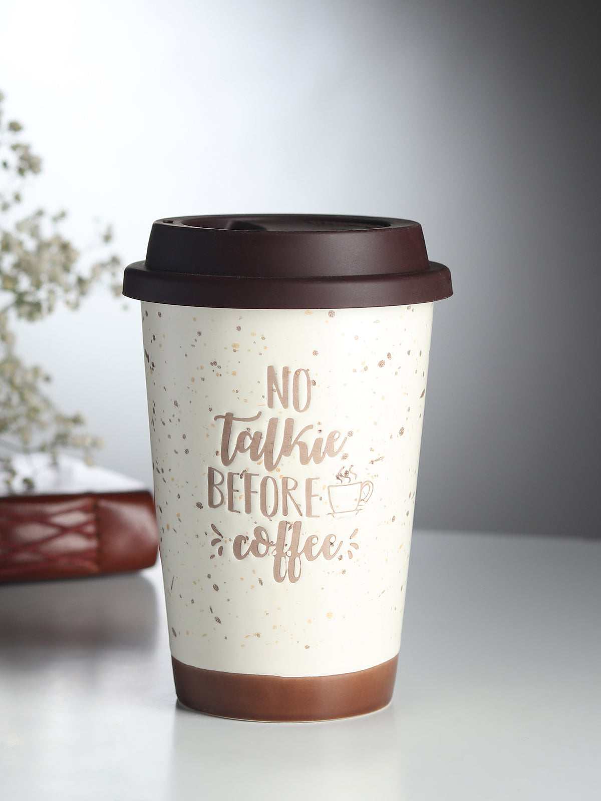 Coffee First Ceramic Mug Brown- Ouchcart