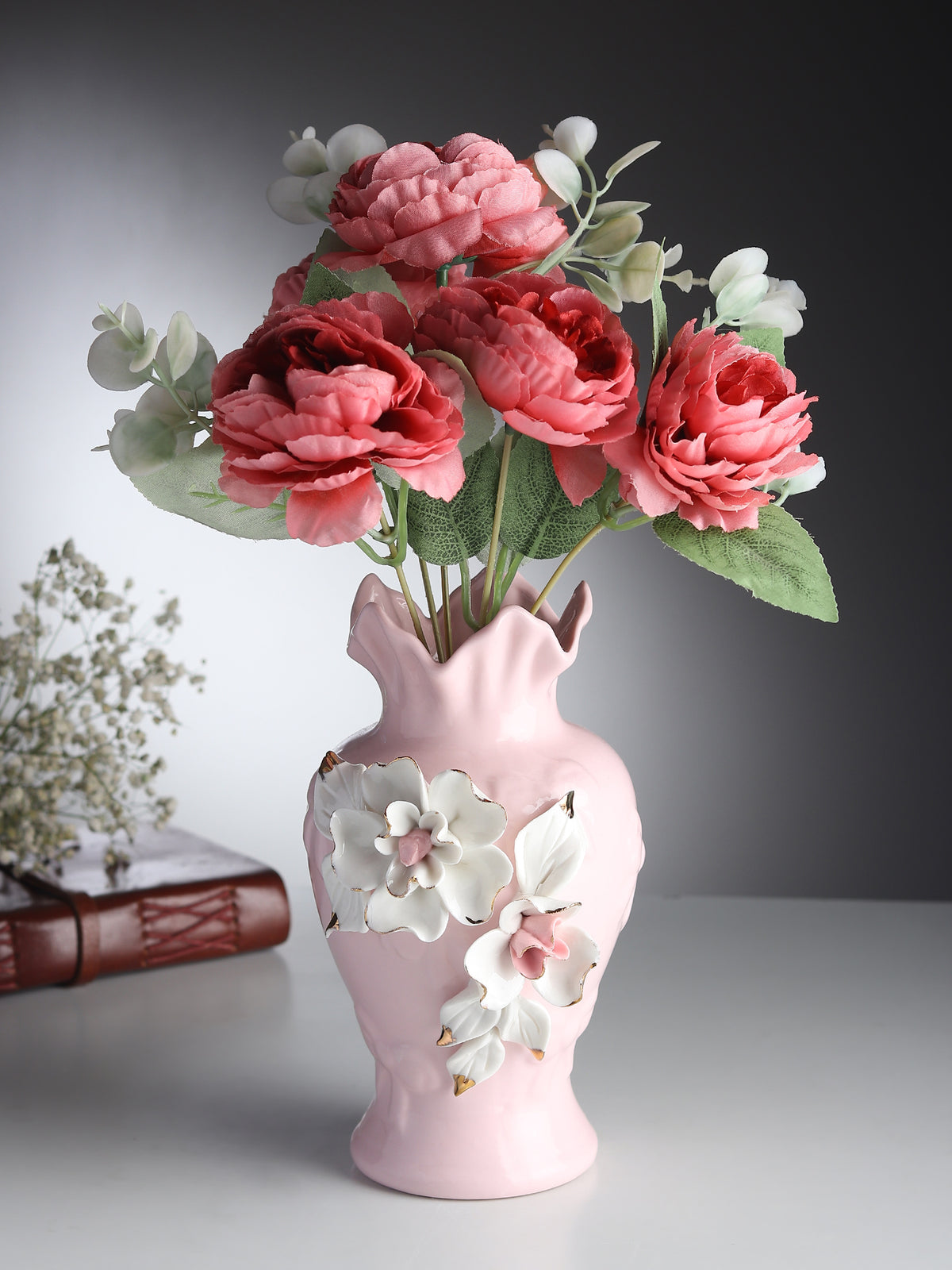 Elodie Fleur Pink  Porcelain Vase - Ouchcart