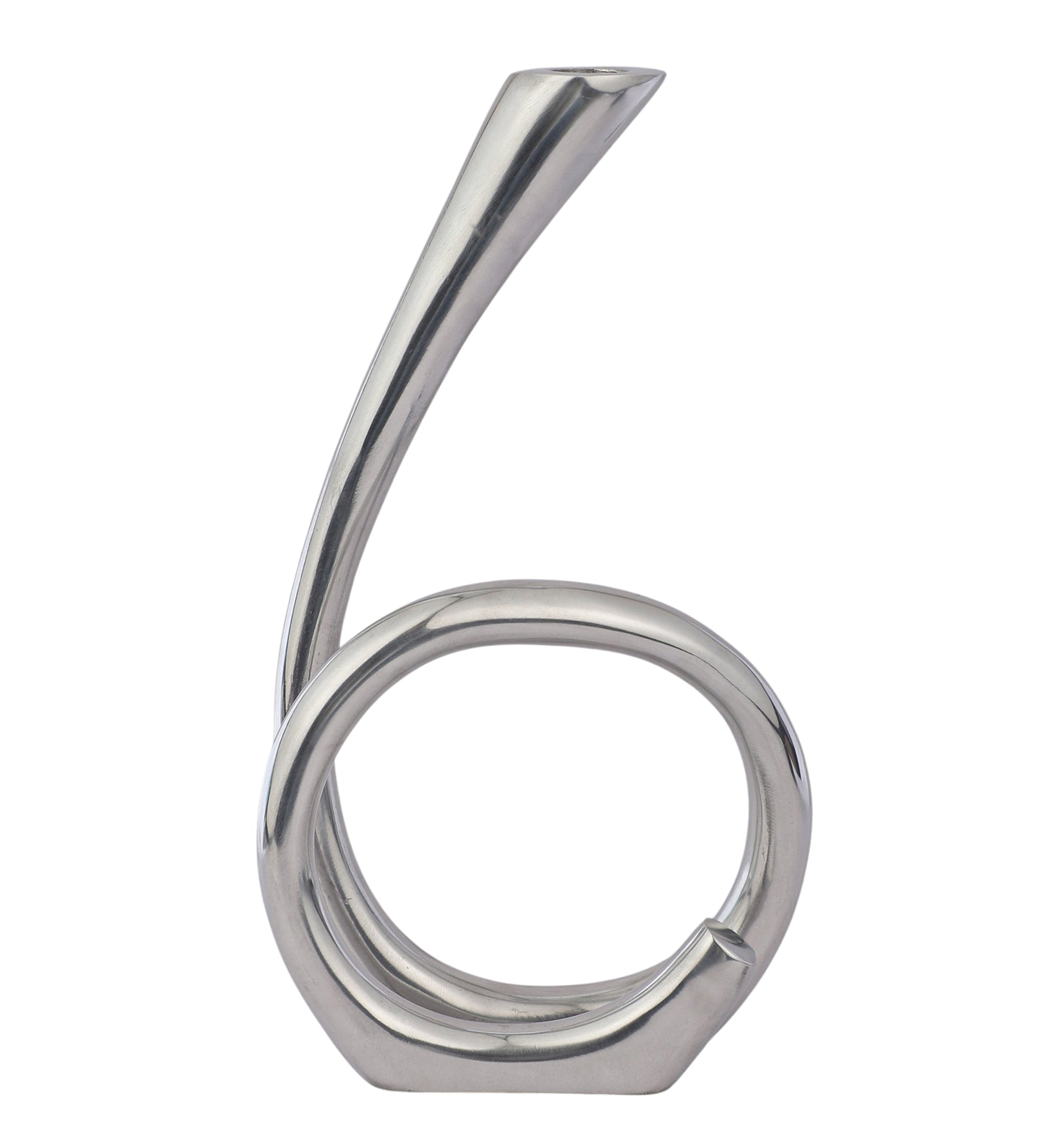 Flame Twisted Candle Holder Silver