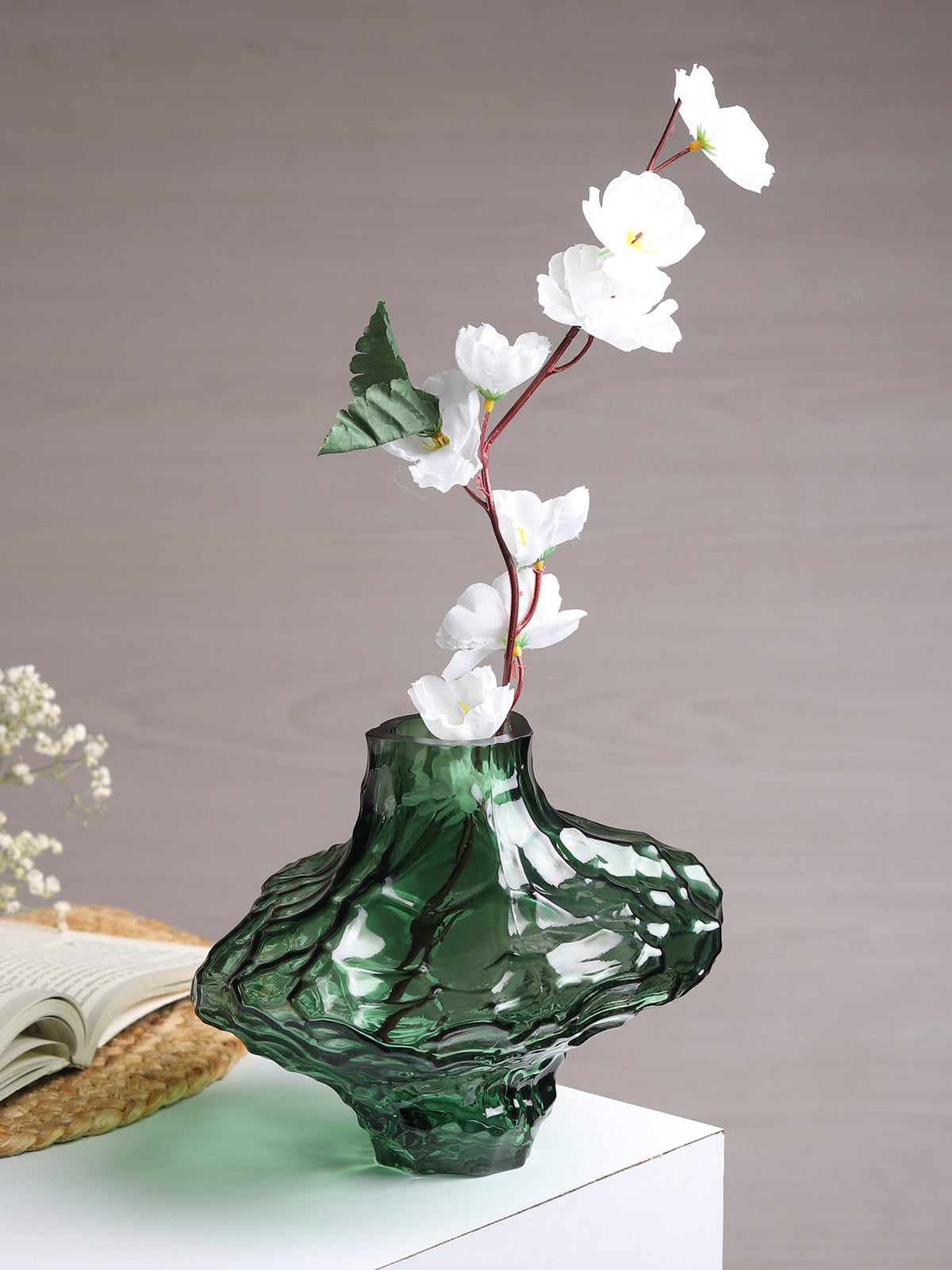 Magma Rise Black Crystal Vase