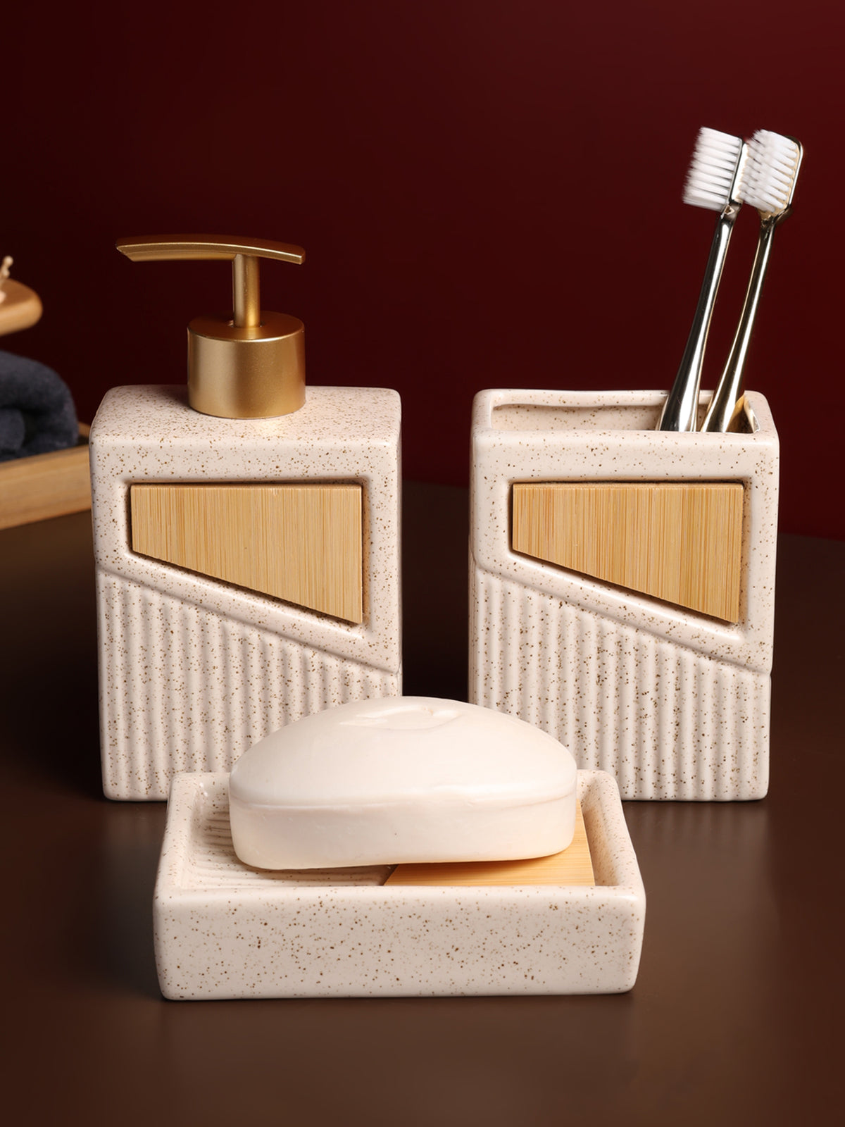 Terrazzo Block Bathroom Set of 3 - 0uchcart