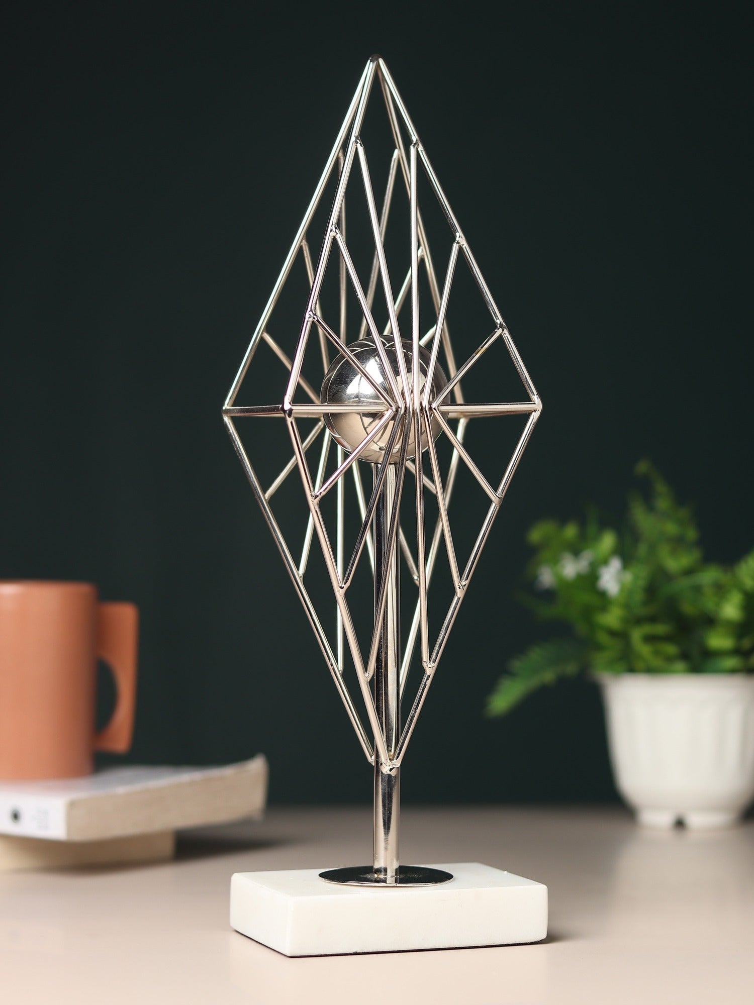 Diamond Prism Decor in Silver