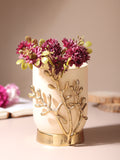 VinLux Glass Vase and Candle Holder in Cream & Gold