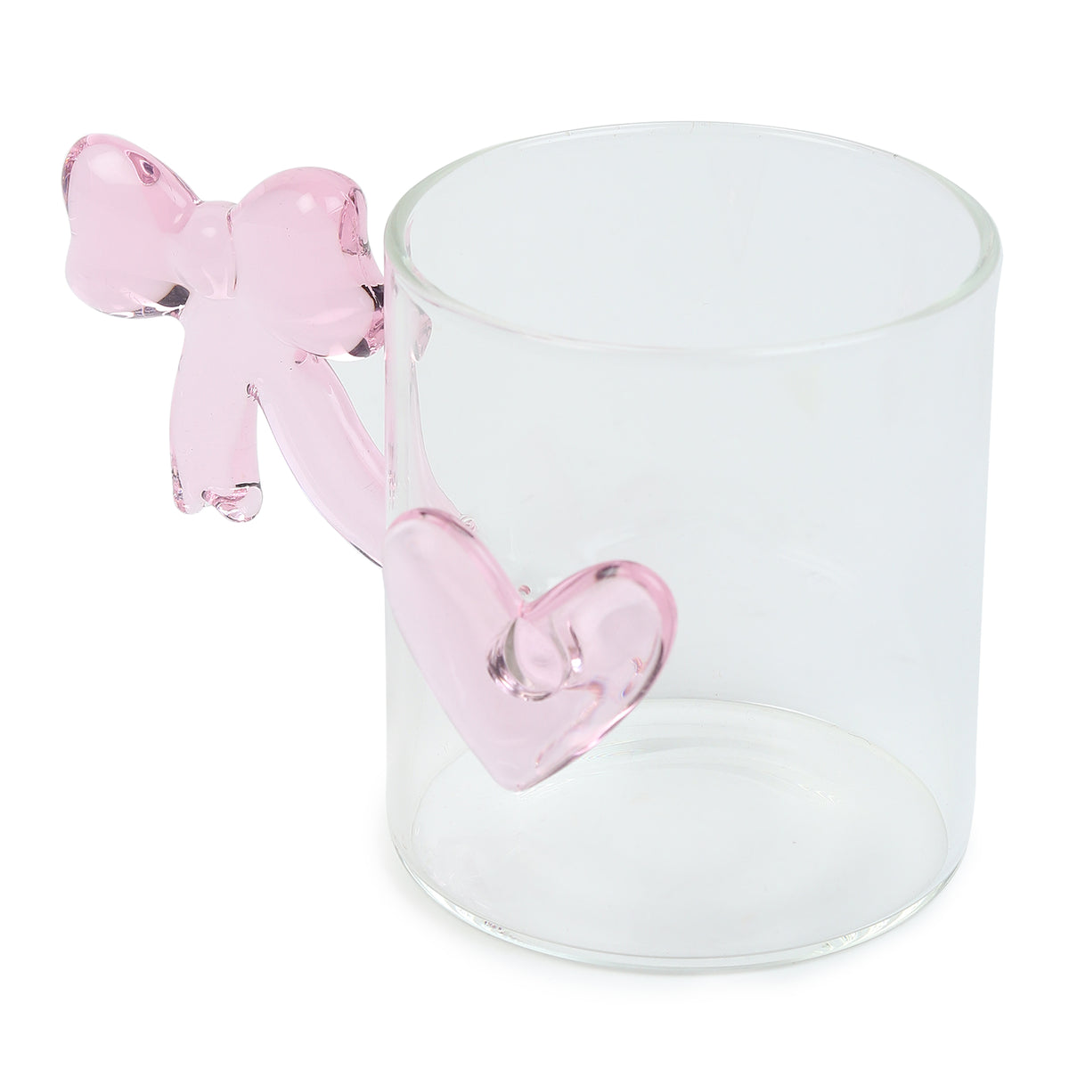 Bowed Heart Glass Cup