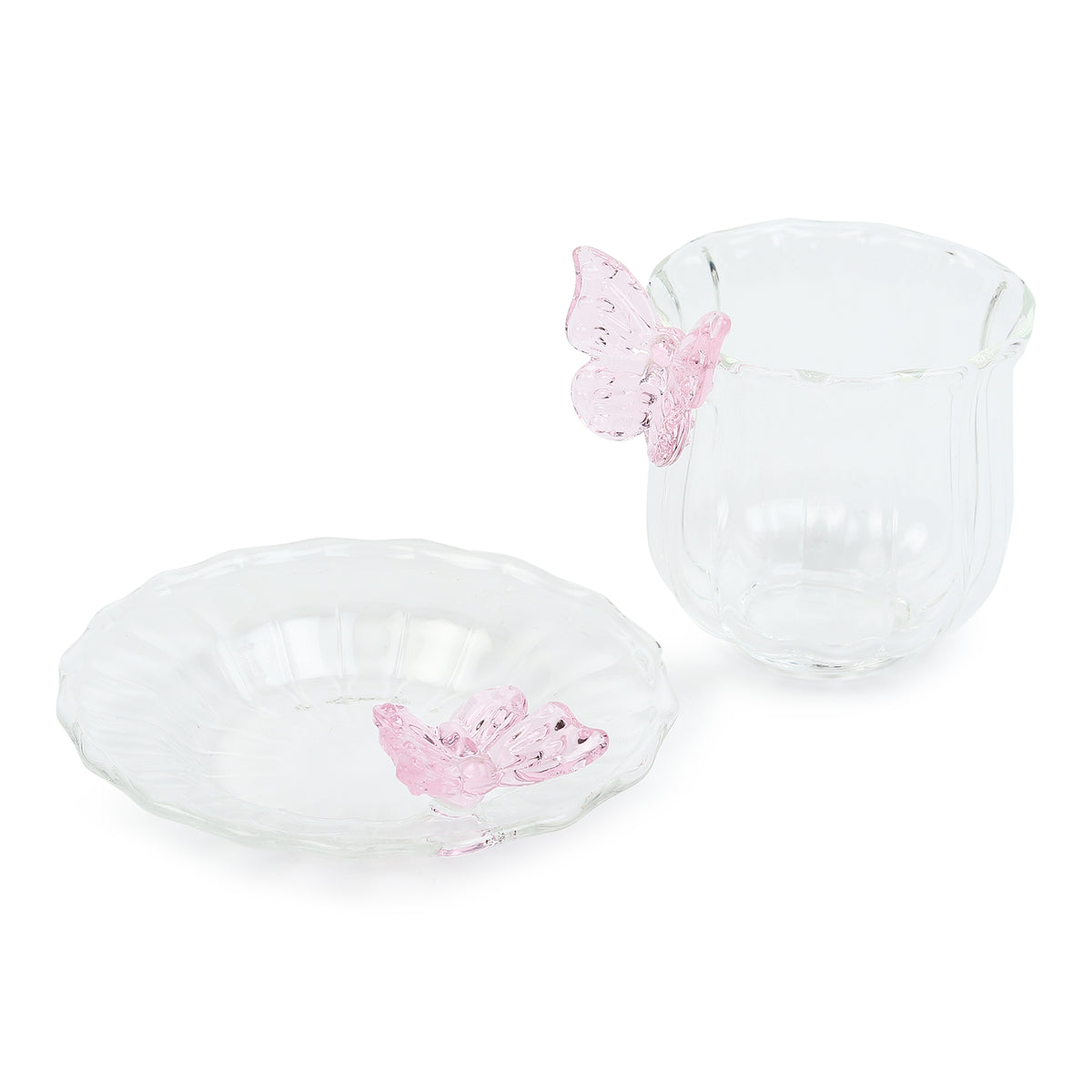 Titli Mira Glass Cup & Saucer - Ouchcart