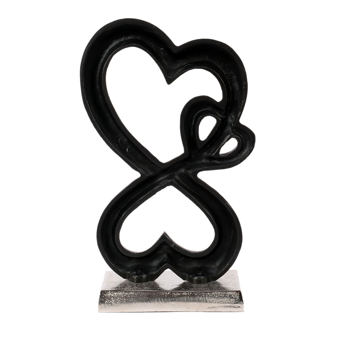 Family Heart Silver Base Small Sculpture