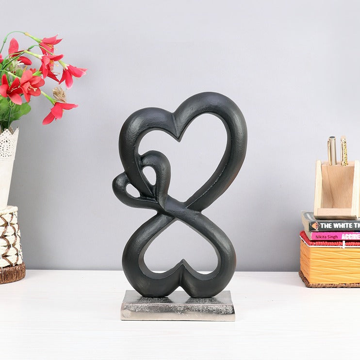 Family Heart Silver Base Small Sculpture - OUCHCART 
