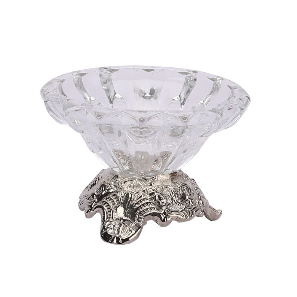   Three leg Silver Aristrocrat's Bowl with Flower Glass - OUCHCART