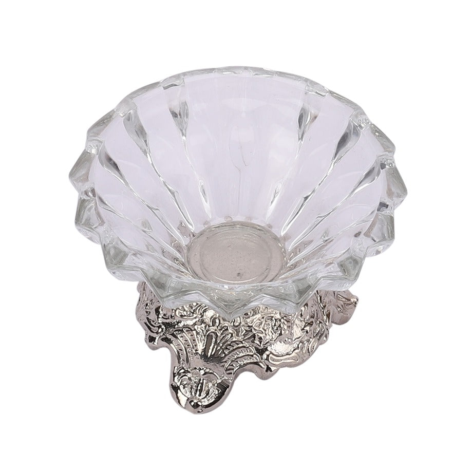   Three leg Silver Aristrocrat's Bowl with Flower Glass - OUCHCART