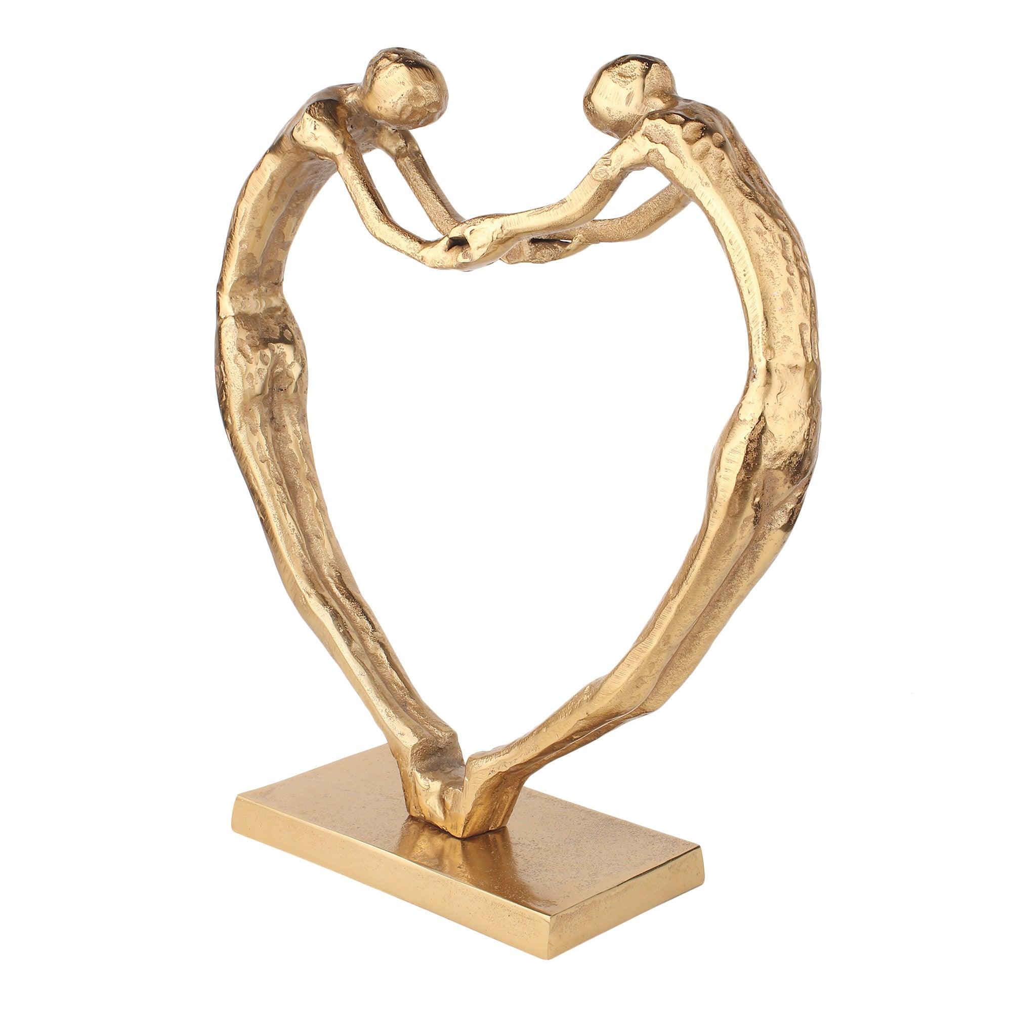 Heartfelt Harmony Sculpture in Gold - Ouch Cart 