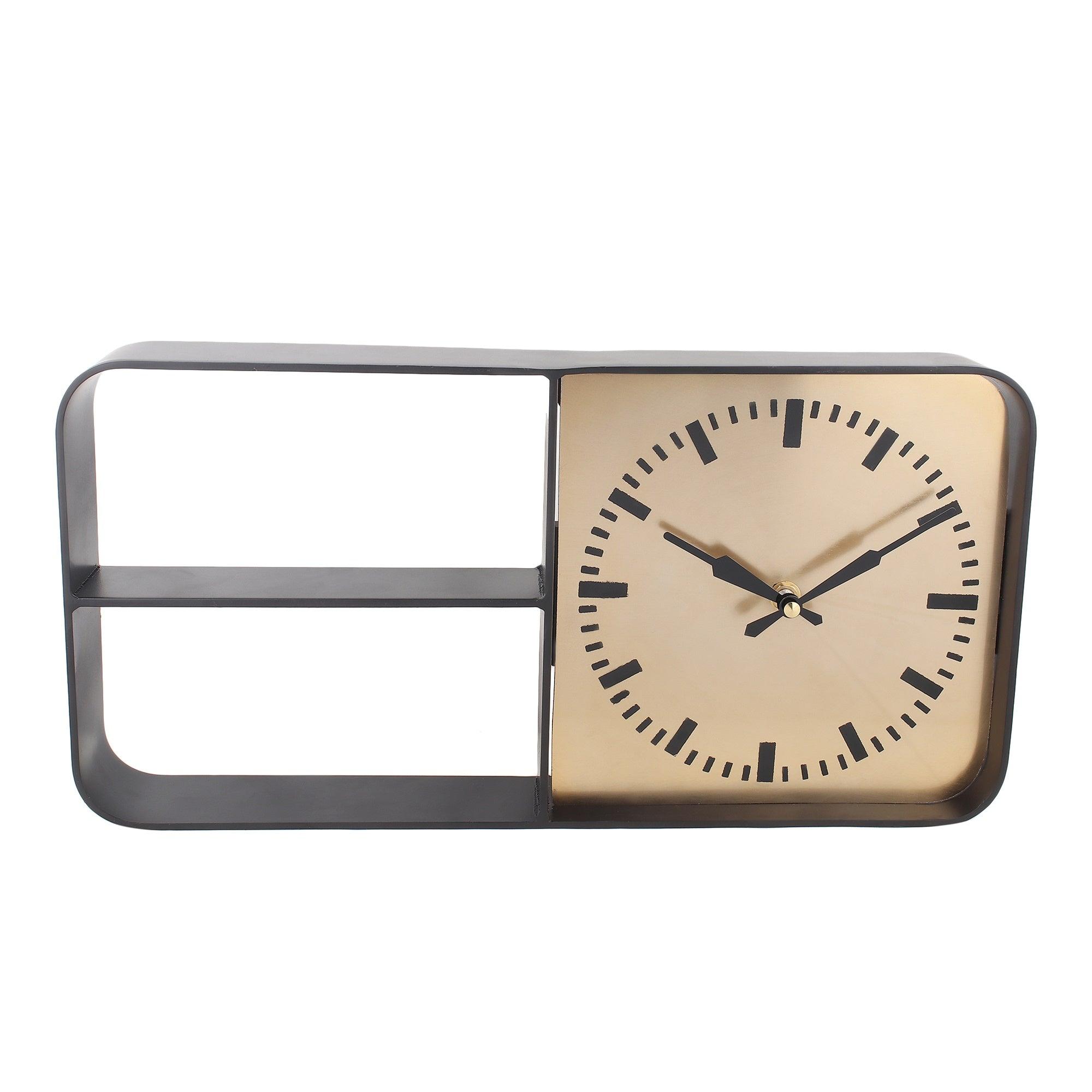 Timekeeper Shelves Wall Clock in Terracota