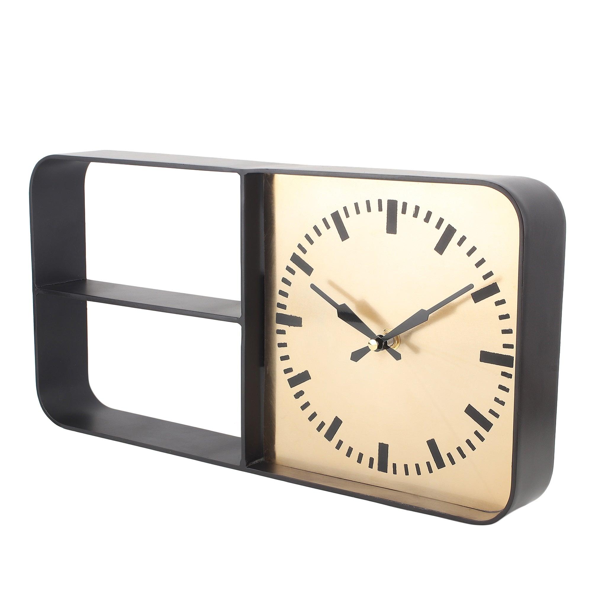 Timekeeper Shelves Wall Clock in Terracota