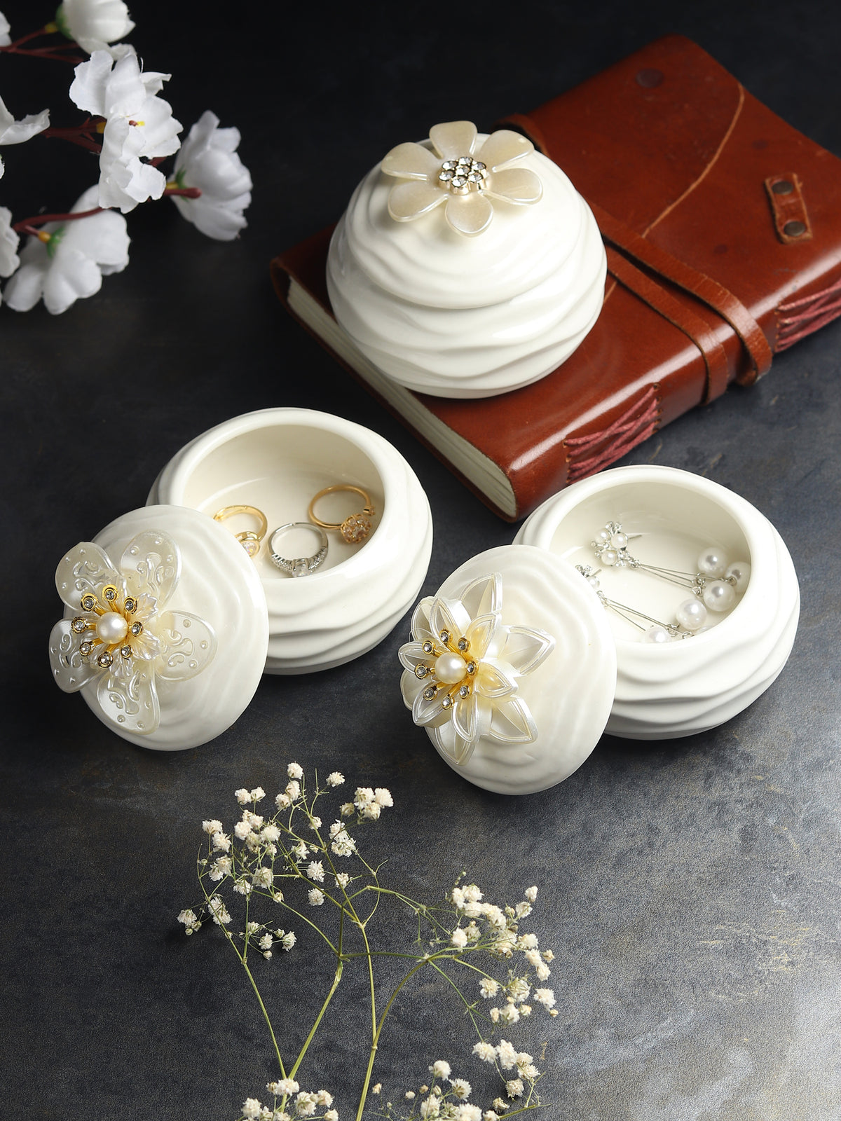 Laceflower Porcelain Box Set - OUCHCART
