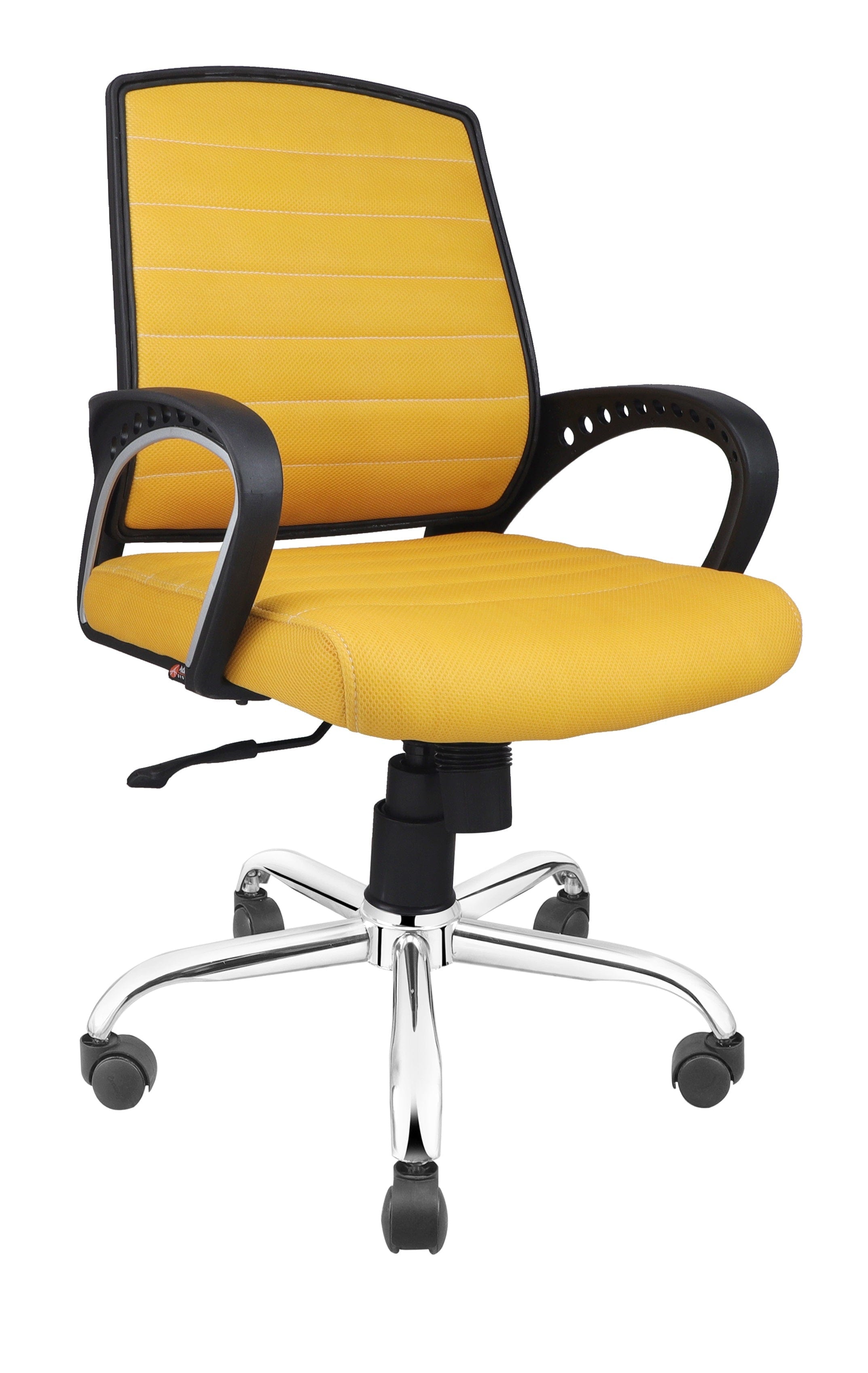 Smart Ergonomic Chair With Breathable Yellow Mesh Fabric